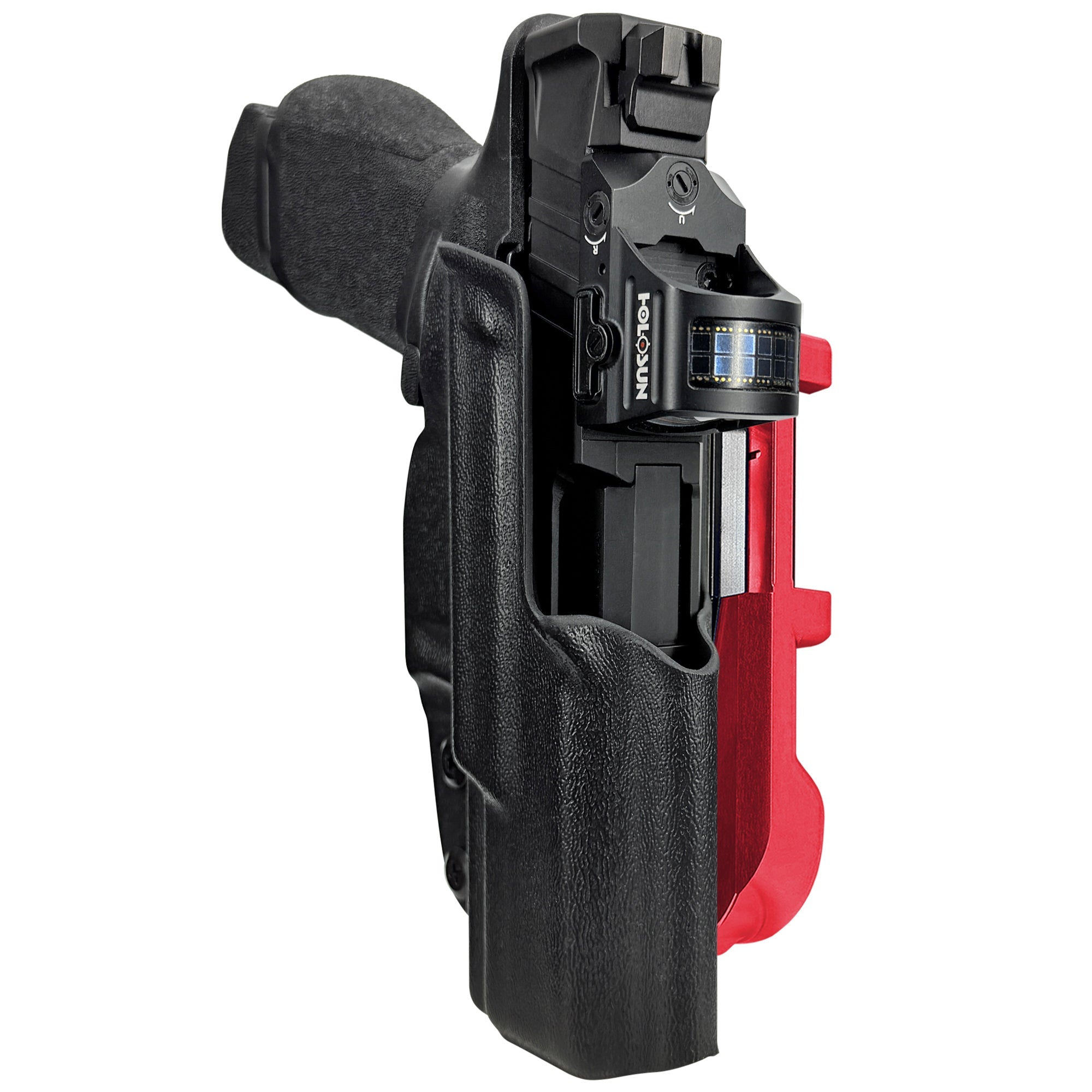 Springfield Echelon 4.0C IDPA Quick Mount Holster with Red Belt Attachment, Black Holster Shell