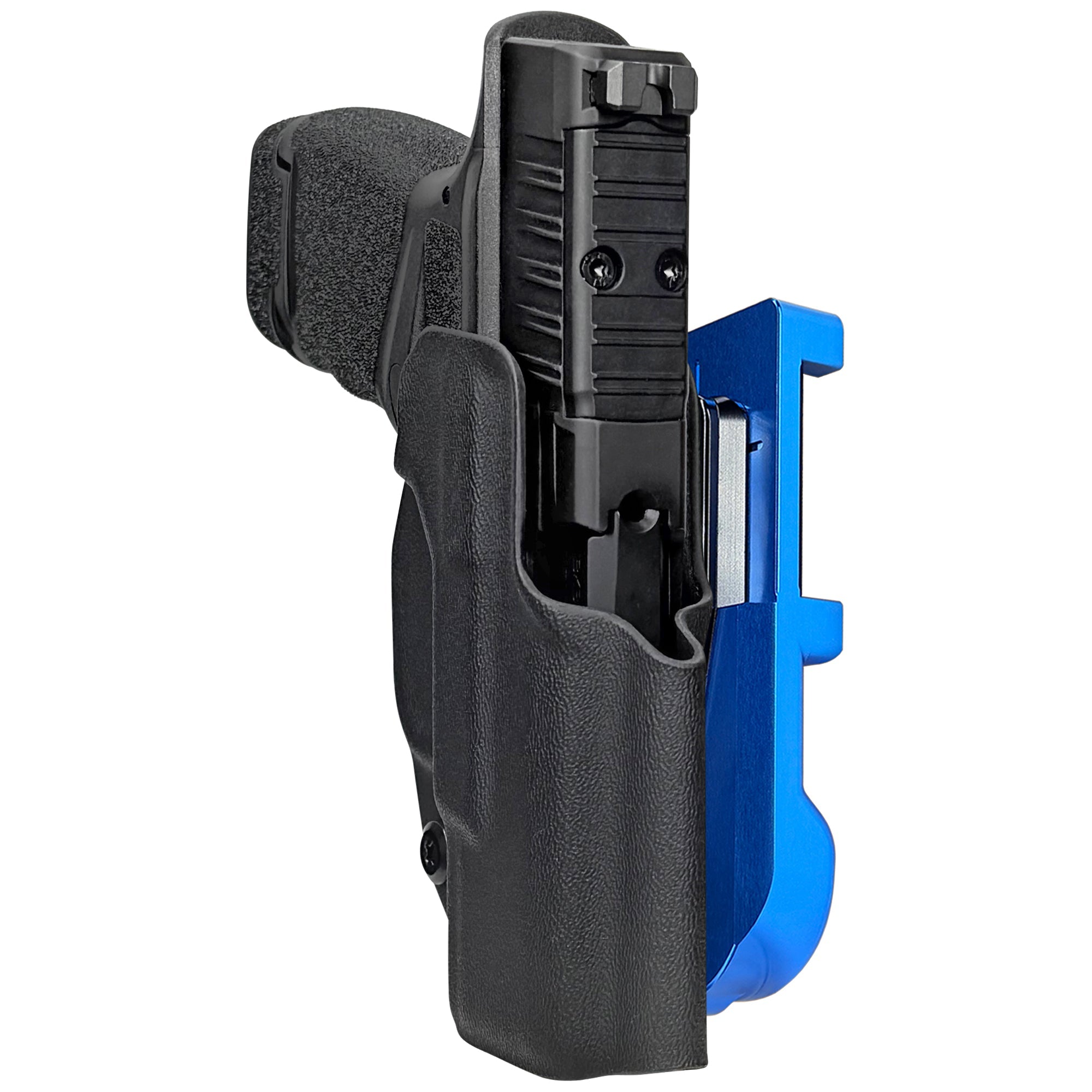 Springfield Hellcat IDPA Quick Mount Holster with Blue Belt Attachment, Black Holster Shell