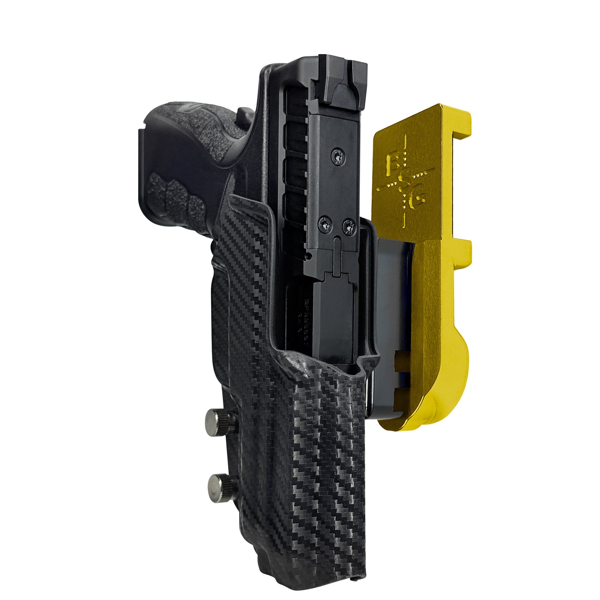 Springfield XD MOD.3 IPSC/USPA Quick Mount Holster with 24K Gold Belt Attachment, Carbon Fiber Holster Shell