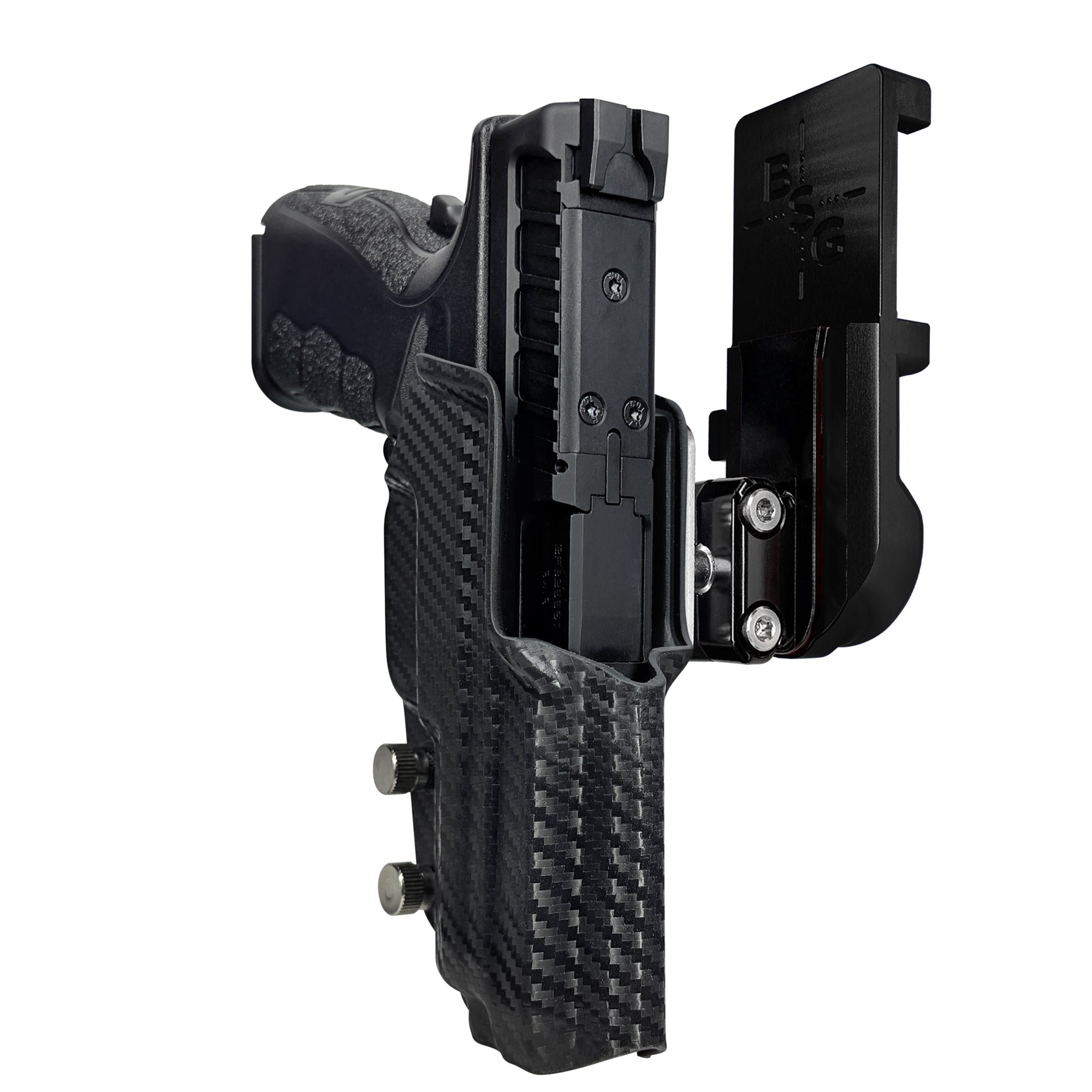 Springfield XD MOD.3 IPSC/USPA Quick Mount Ball Joint Holster with Black Belt Attachment, Carbon Fiber Holster Shell