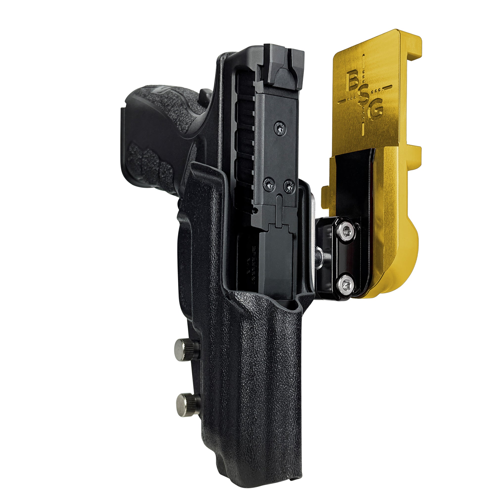 Springfield XD MOD.3 IPSC/USPA Quick Mount Ball Joint Holster with 24K Gold Belt Attachment, Black Holster Shell