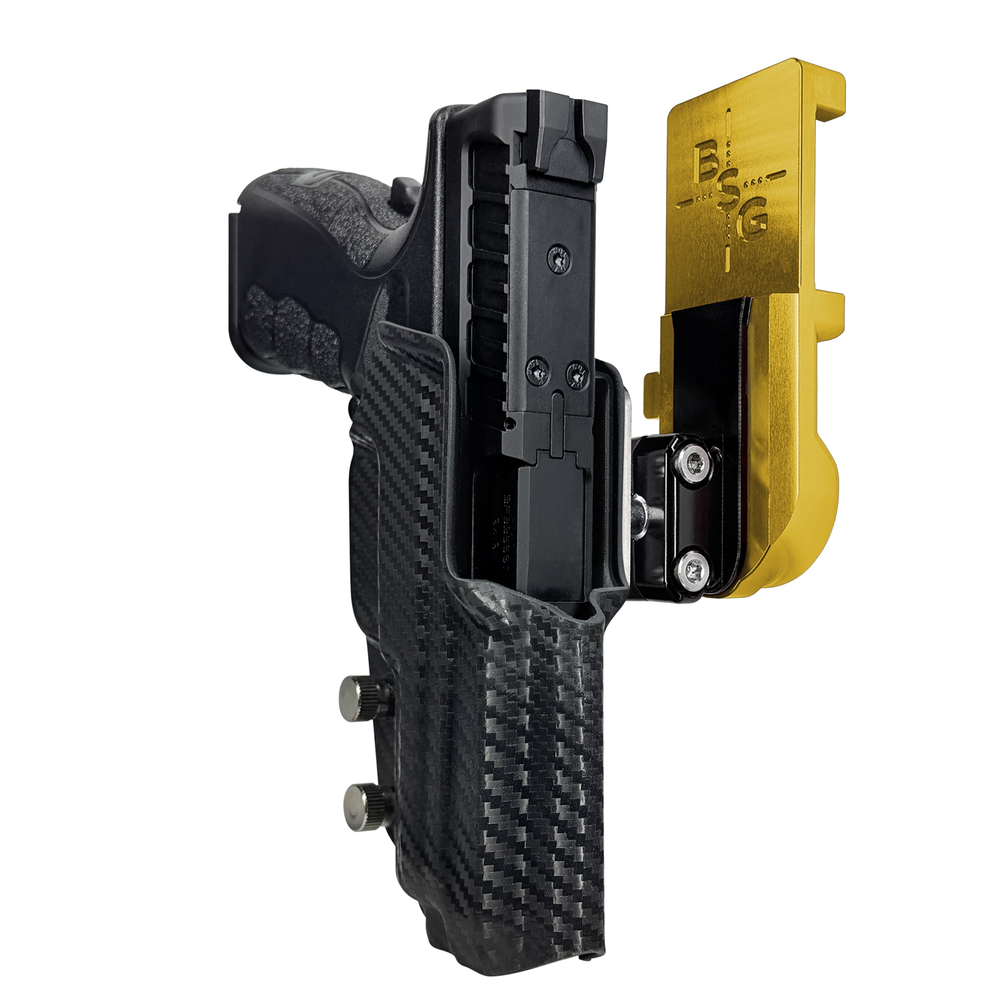 Springfield XD MOD.3 IPSC/USPA Quick Mount Ball Joint Holster with 24K Gold Belt Attachment, Carbon Fiber Holster Shell