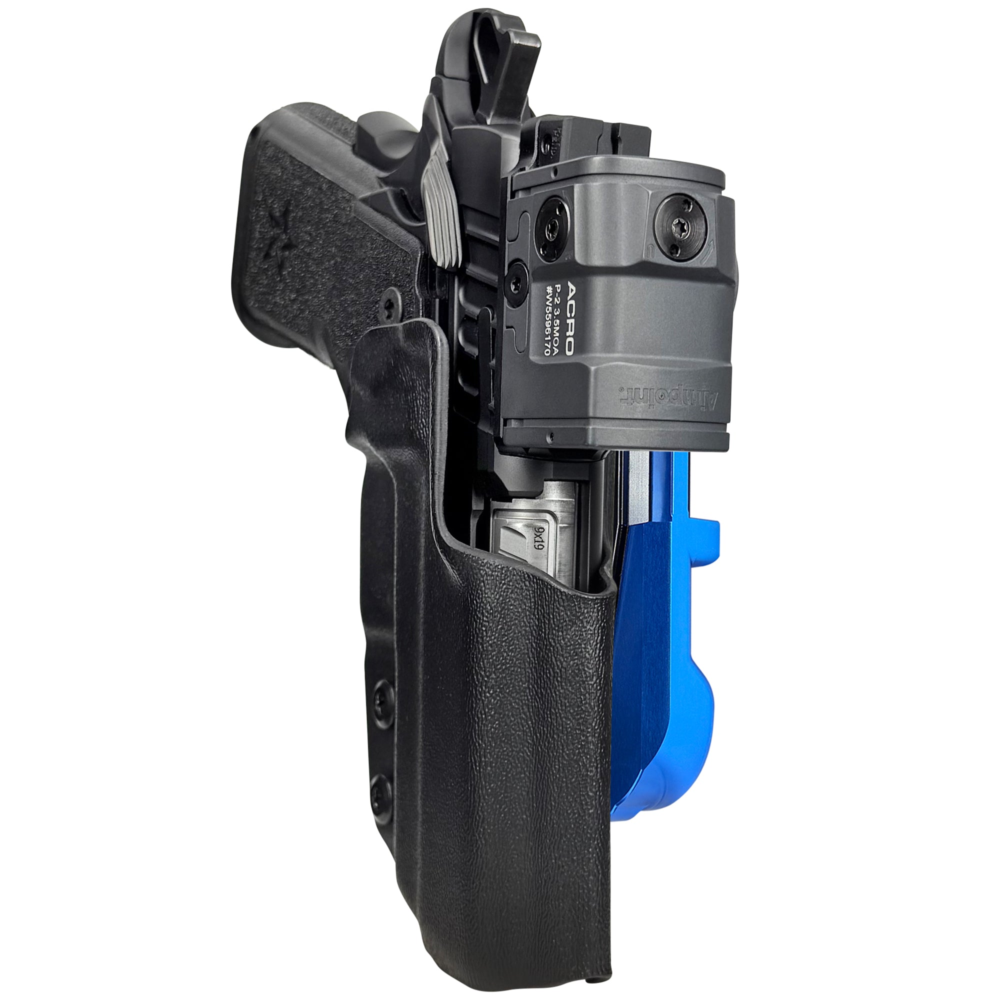 Staccato CS 2024 IDPA Quick Mount Holster with Blue Belt Attachment, Black Holster Shell