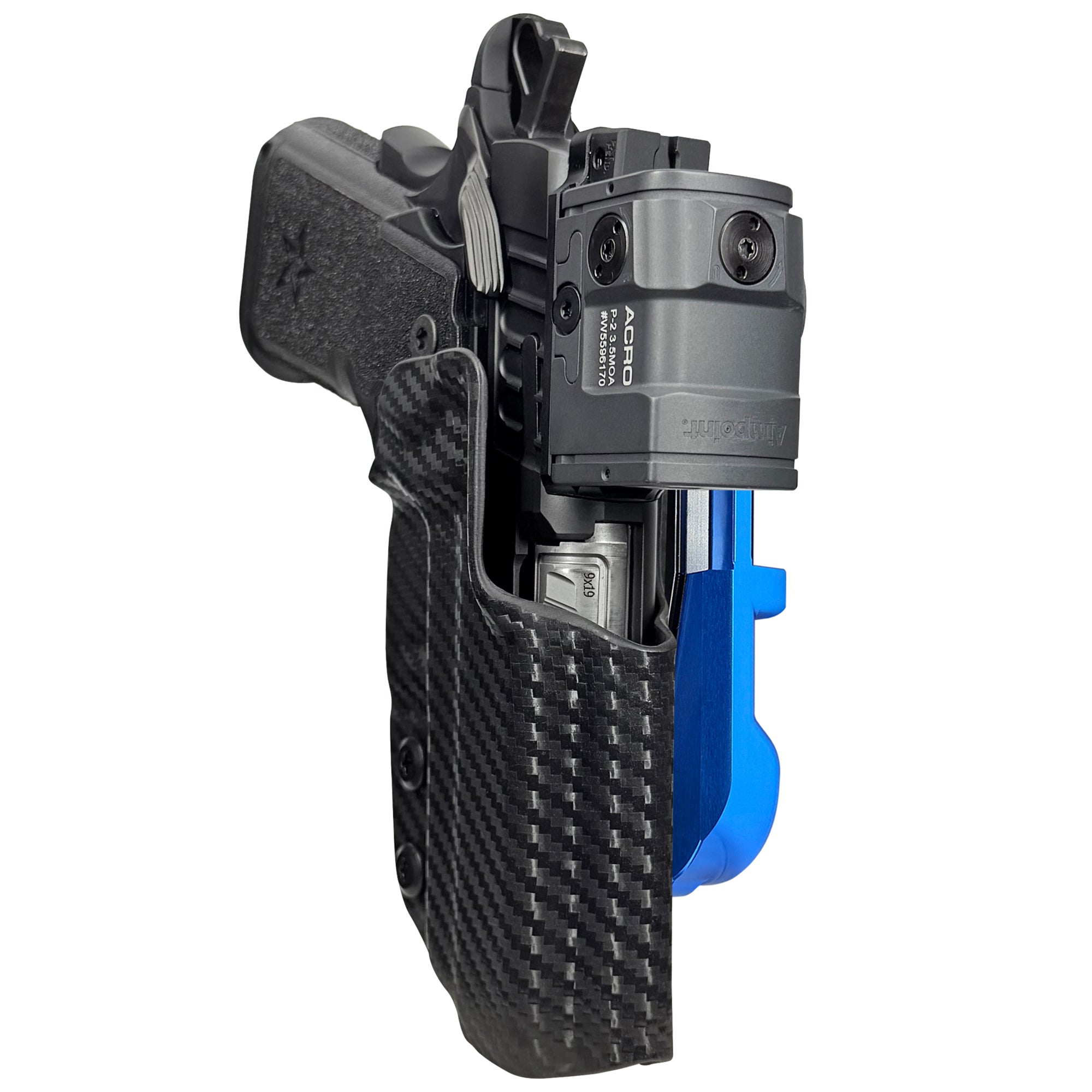 Staccato CS 2024 IDPA Quick Mount Holster with Blue Belt Attachment, Carbon Fiber Holster Shell