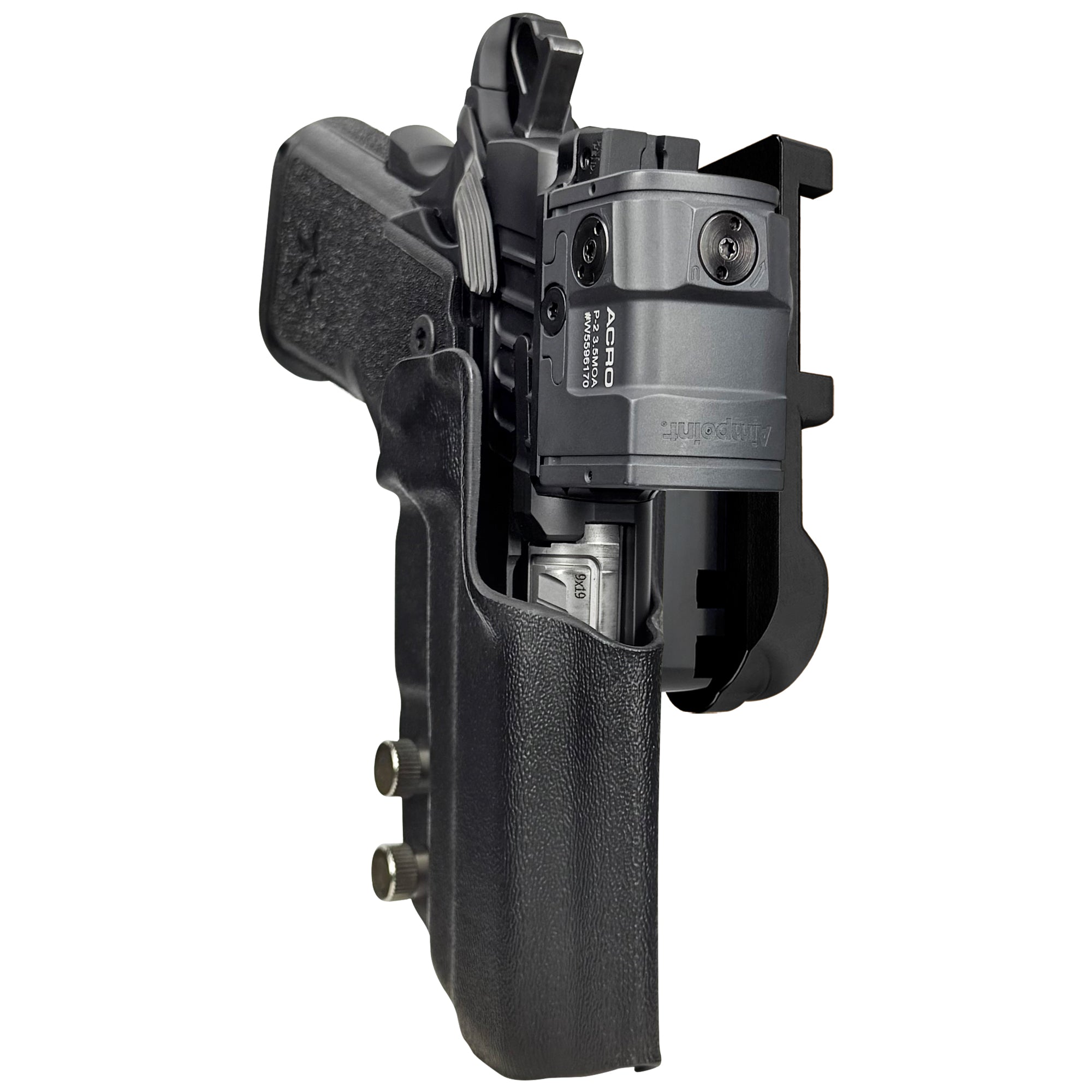 Staccato CS 2024 IPSC/USPA Quick Mount Holster with Black Belt Attachment, Black Holster Shell