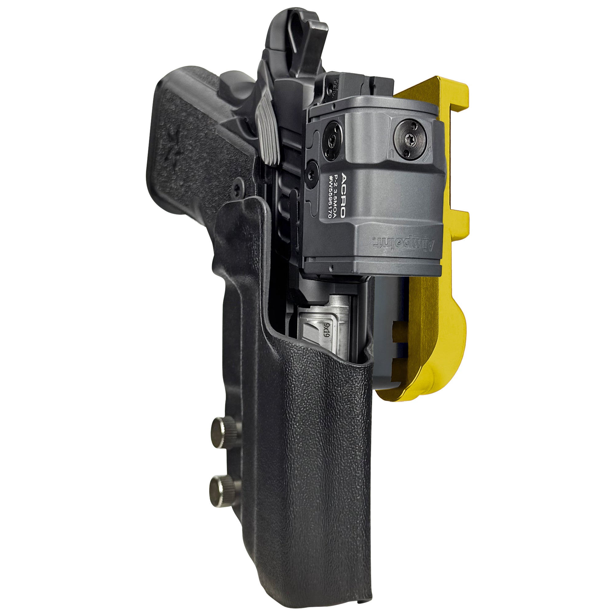 Staccato CS 2024 IPSC/USPA Quick Mount Holster with 24K Gold Belt Attachment, Black Holster Shell