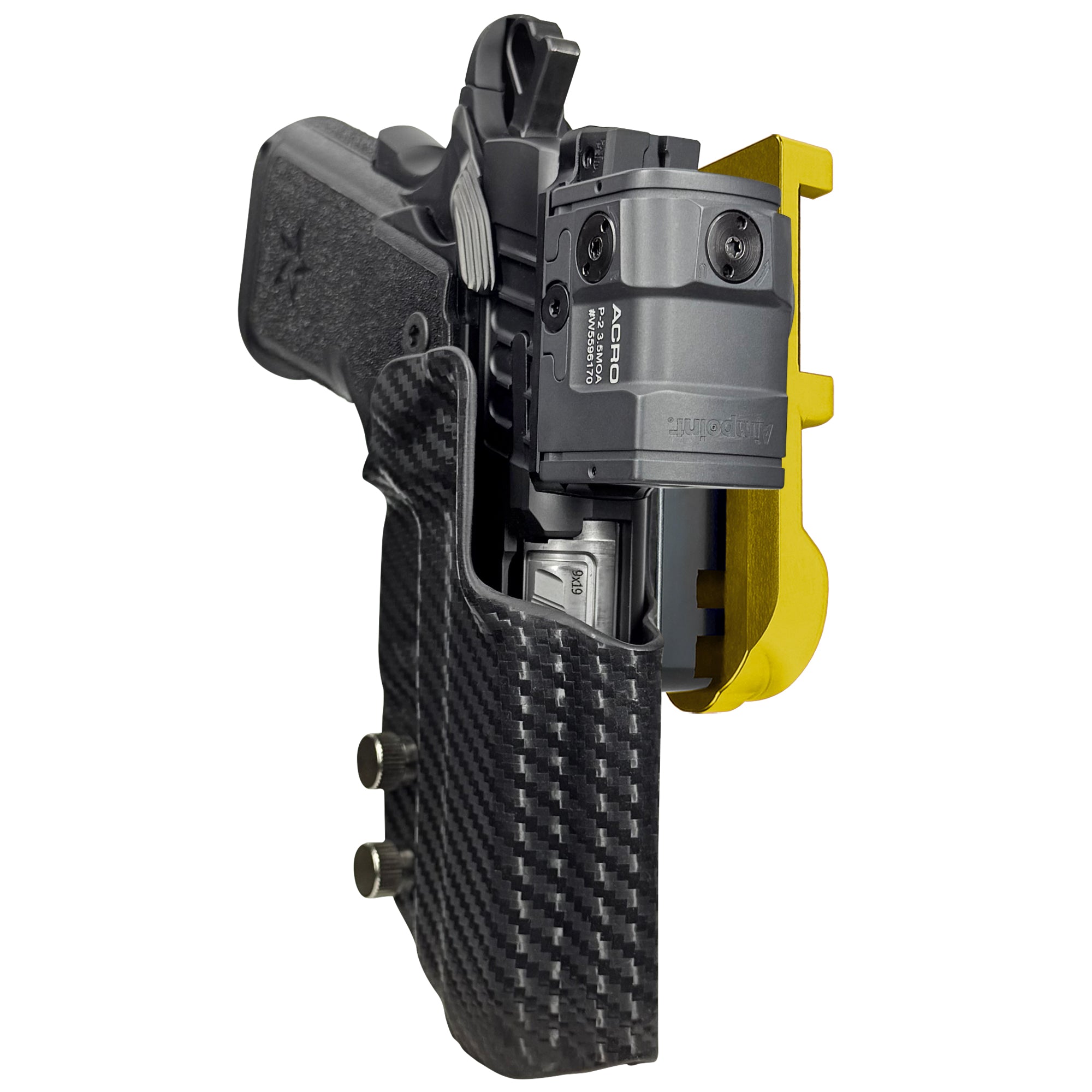 Staccato CS 2024 IPSC/USPA Quick Mount Holster with 24K Gold Belt Attachment, Carbon Fiber Holster Shell