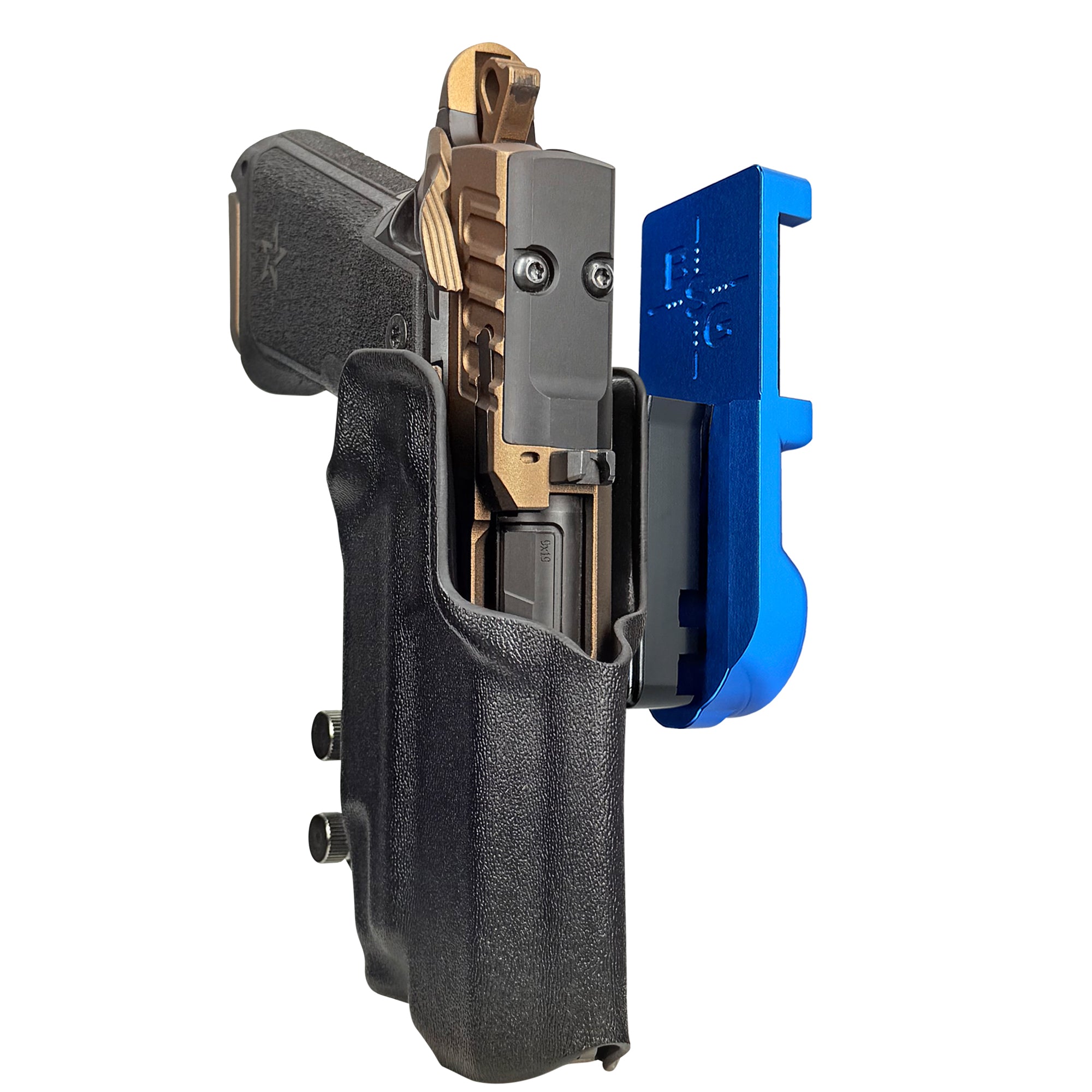 Staccato HD P4 TLR7-X IPSC/USPA Quick Mount Holster with Blue Belt Attachment, Black Holster Shell