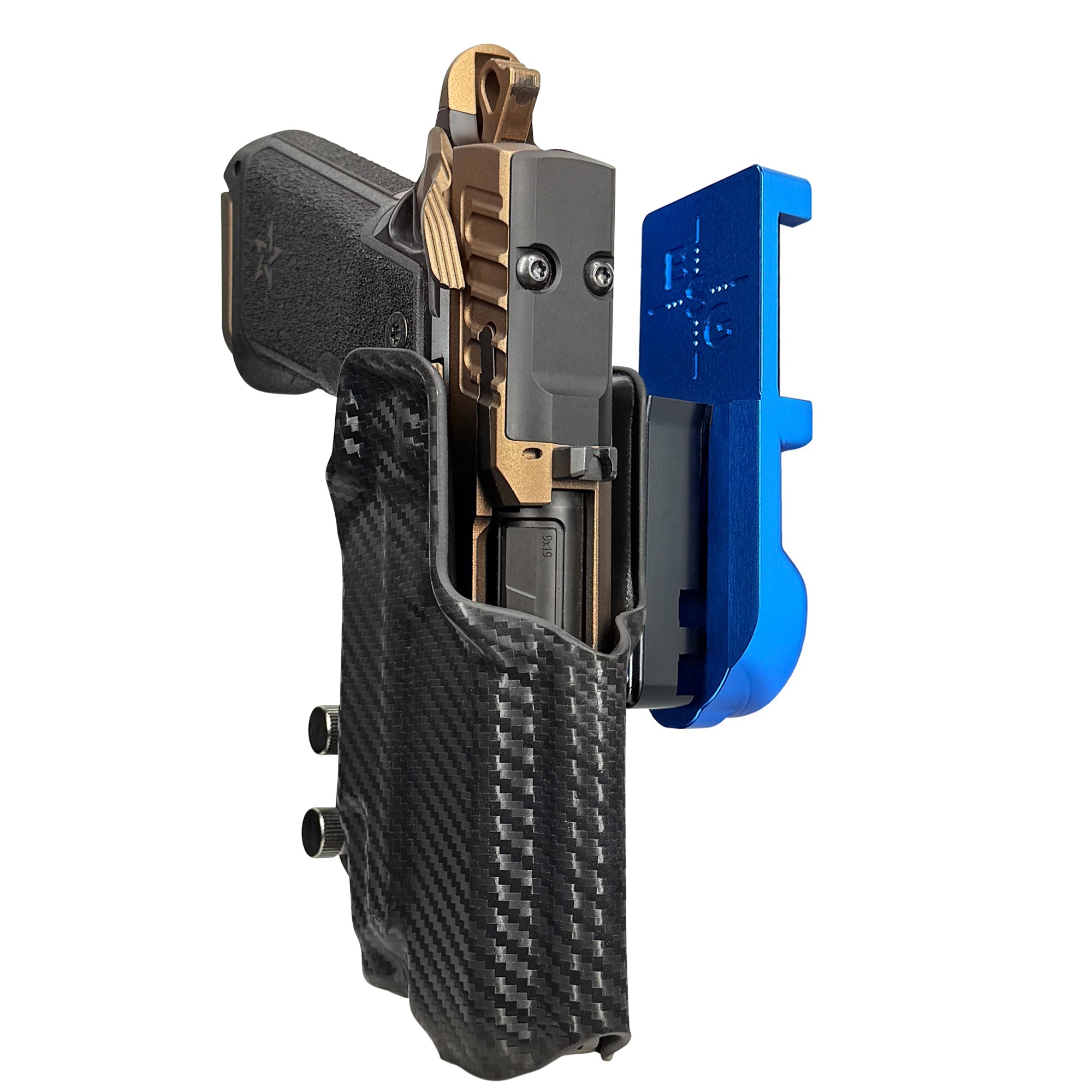 Staccato HD P4 TLR7-X IPSC/USPA Quick Mount Holster with Blue Belt Attachment, Carbon Fiber Holster Shell