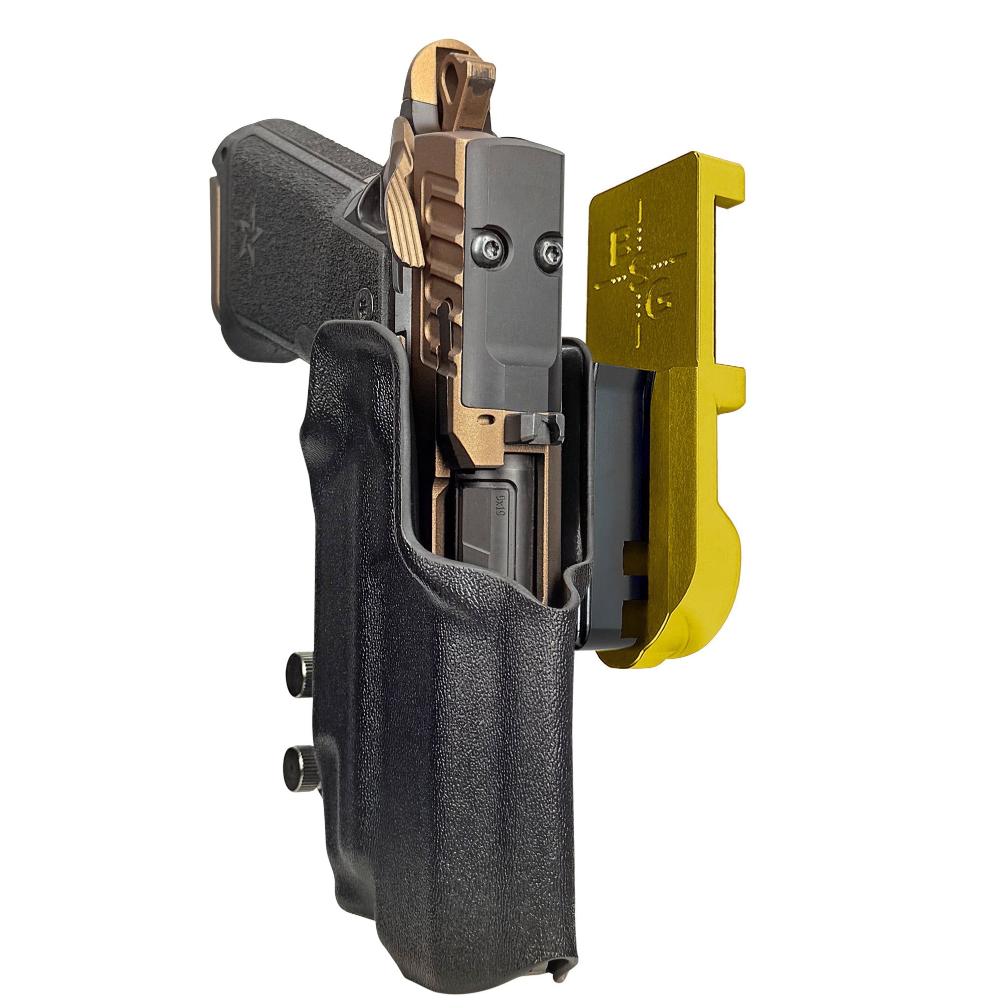 Staccato HD P4 TLR7-X IPSC/USPA Quick Mount Holster with 24K Gold Belt Attachment, Black Holster Shell
