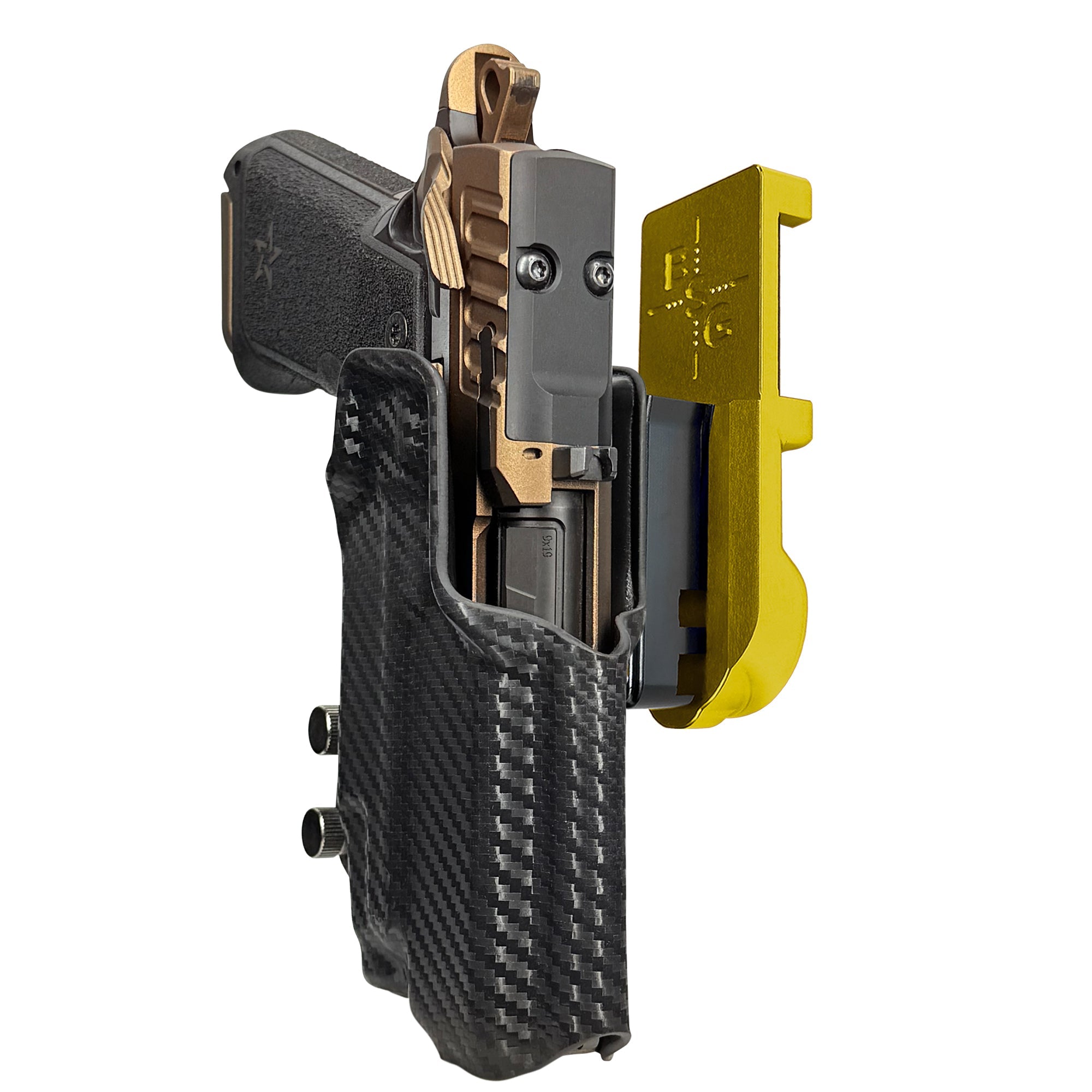 Staccato HD P4 TLR7-X IPSC/USPA Quick Mount Holster with 24K Gold Belt Attachment, Carbon Fiber Holster Shell