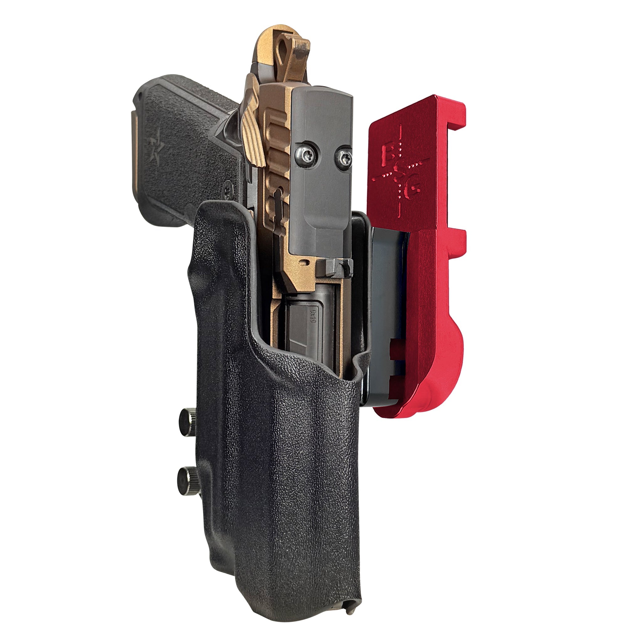 Staccato HD P4 TLR7-X IPSC/USPA Quick Mount Holster with Red Belt Attachment, Black Holster Shell