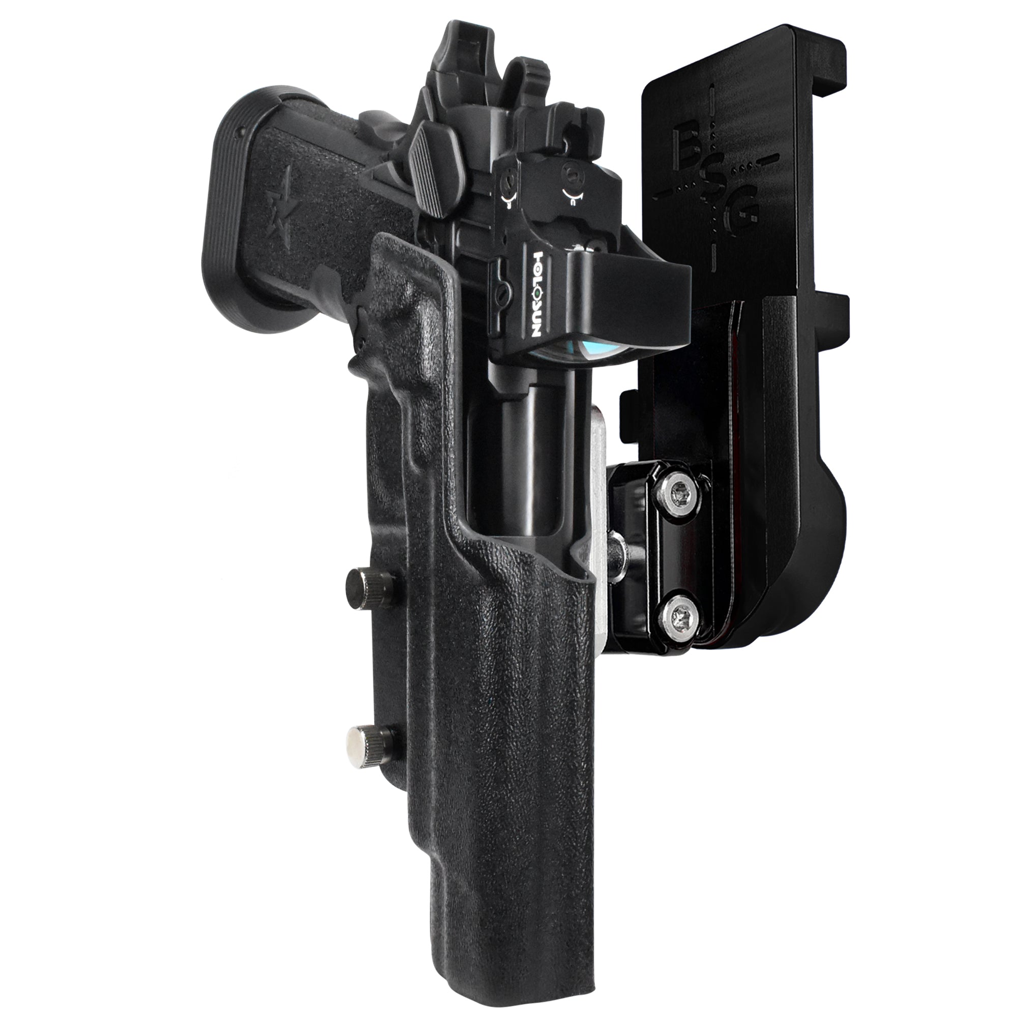 Staccato XL IPSC/USPA Quick Mount Ball Joint Holster with Black Belt Attachment, Black Holster Shell