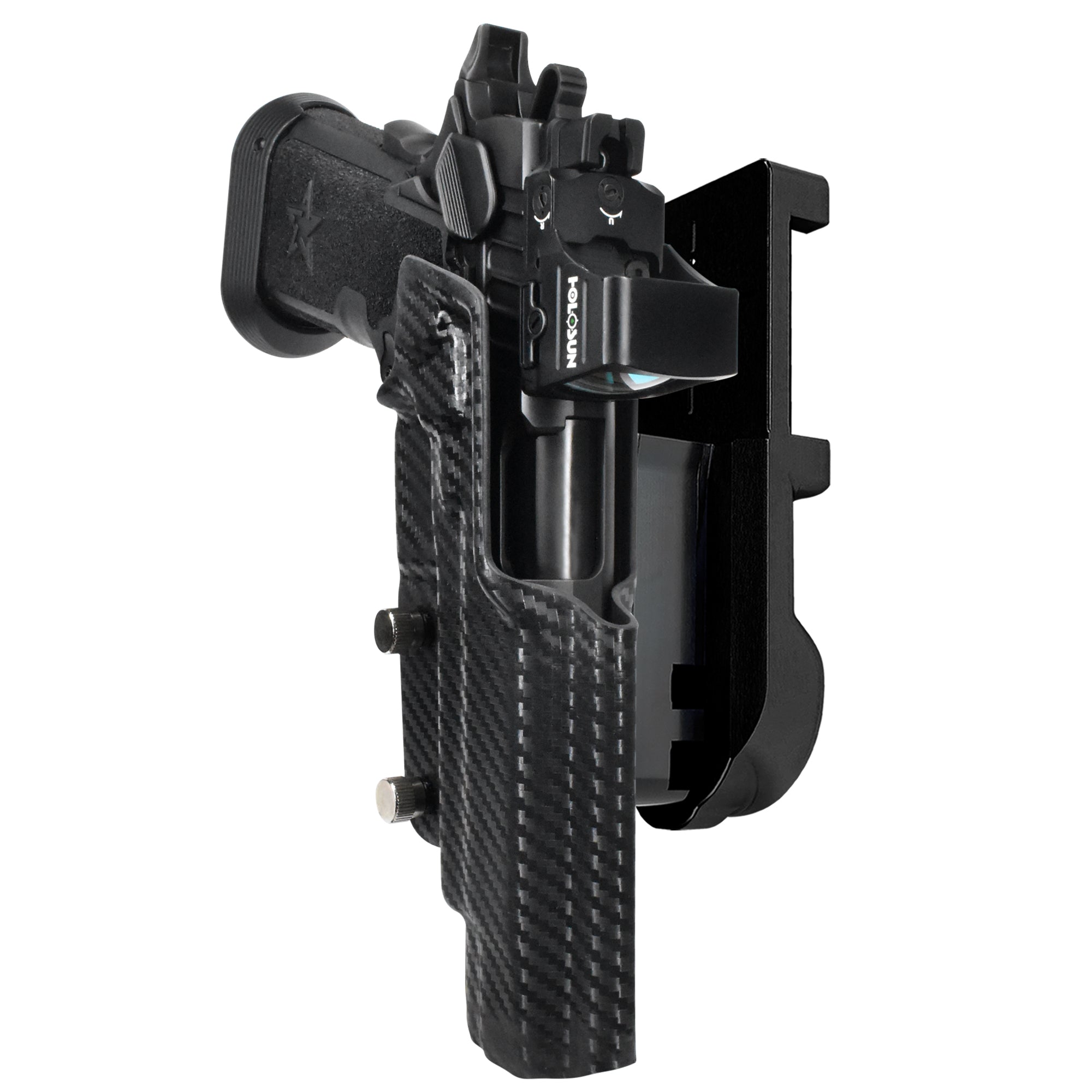 Staccato XL IPSC/USPA Quick Mount Holster with Black Belt Attachment, Carbon Fiber Holster Shell