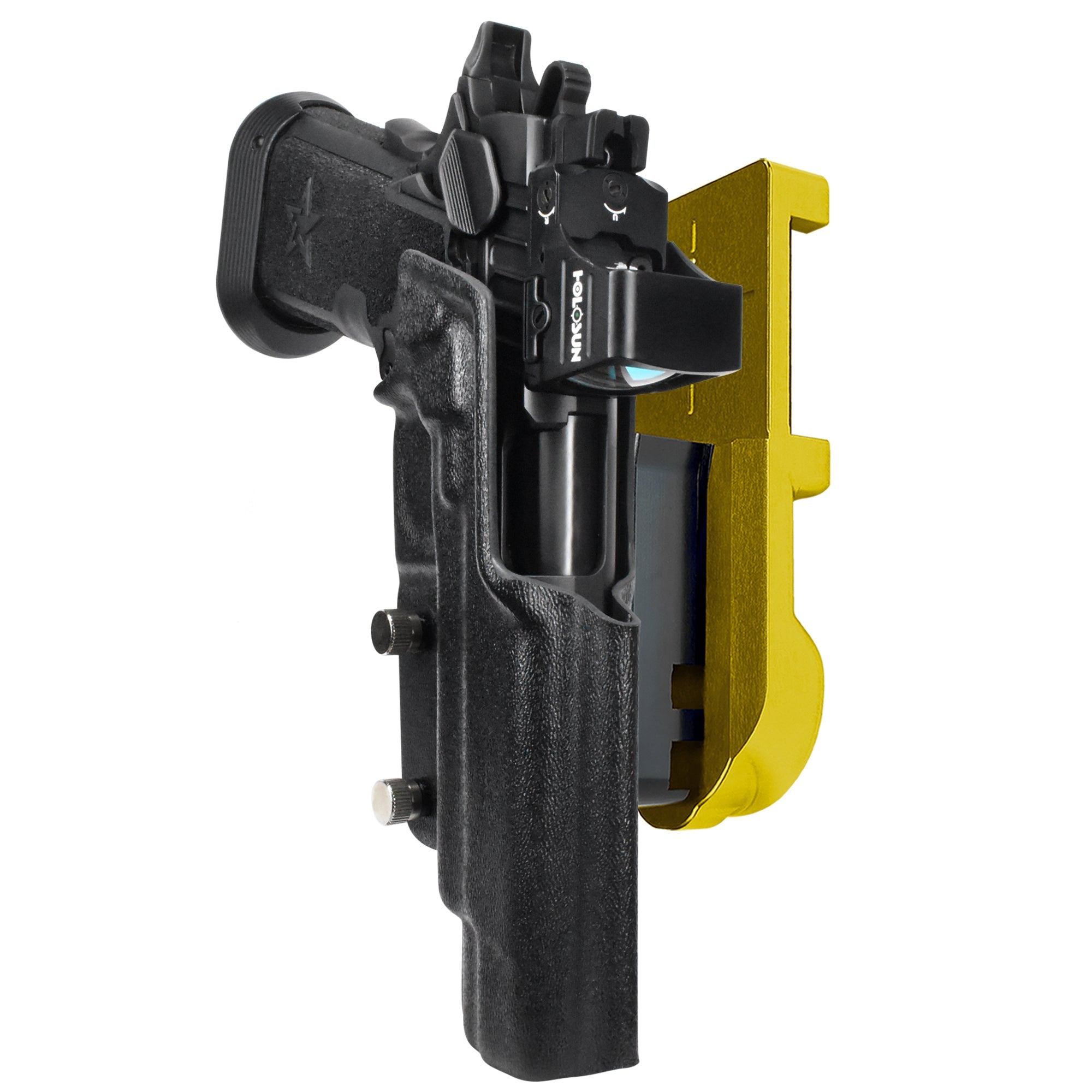 Staccato XL IPSC/USPA Quick Mount Holster with 24K Gold Belt Attachment, Black Holster Shell