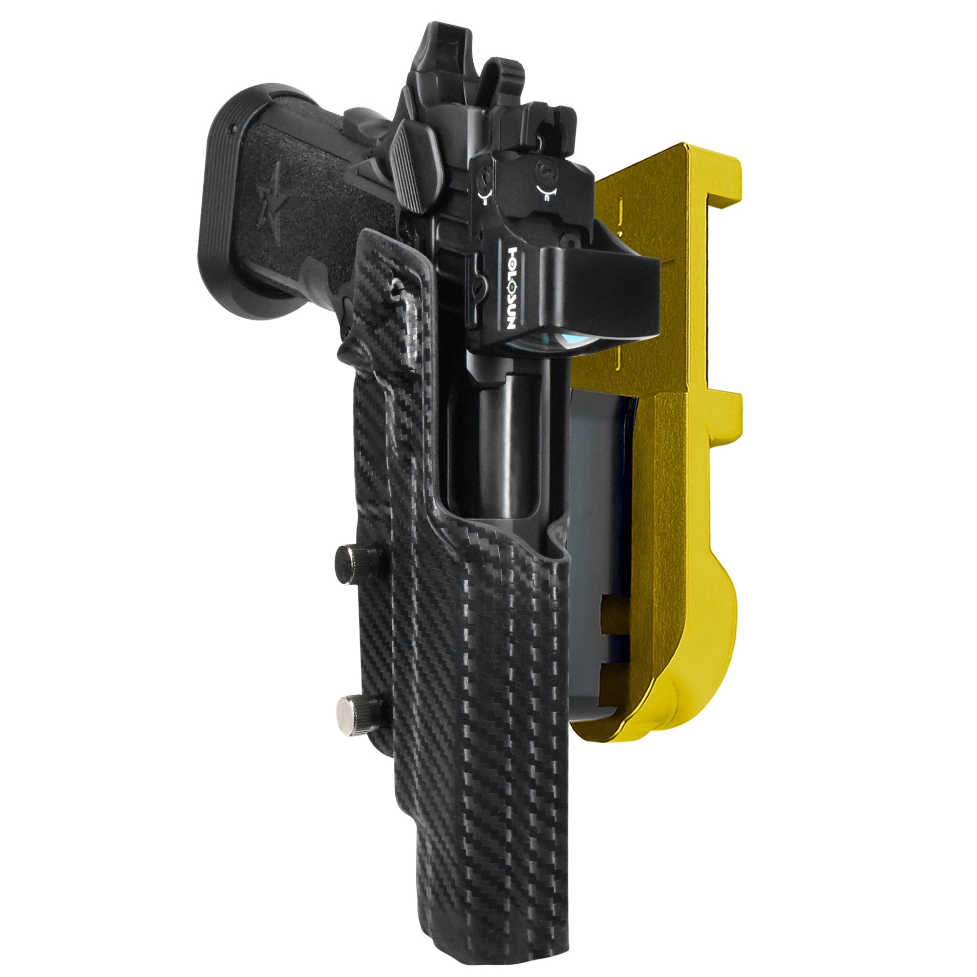 Staccato XL IPSC/USPA Quick Mount Holster with 24K Gold Belt Attachment, Carbon Fiber Holster Shell