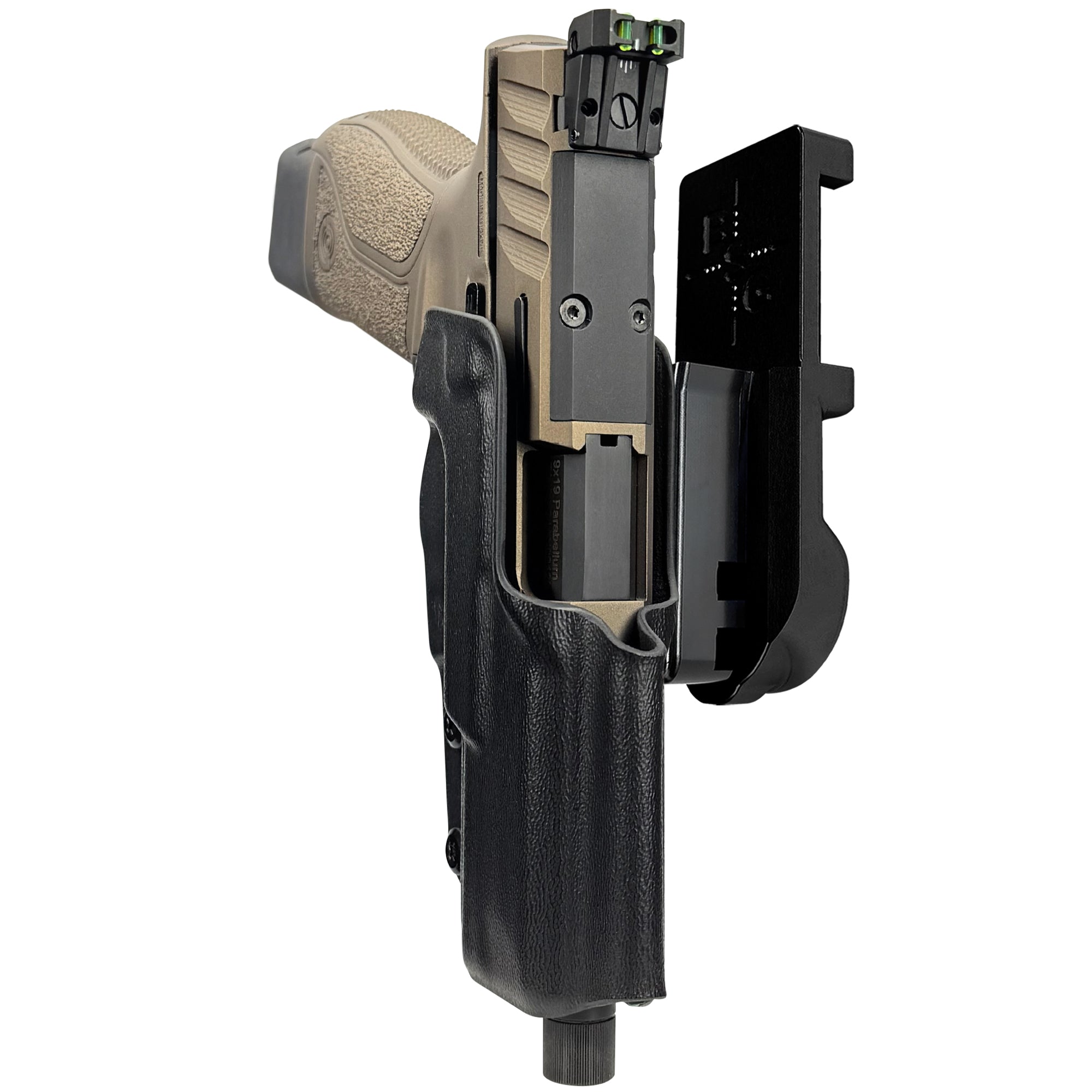 Stoeger STR-9 Combat SX IPSC/USPA Quick Mount Holster with Black Belt Attachment, Black Holster Shell