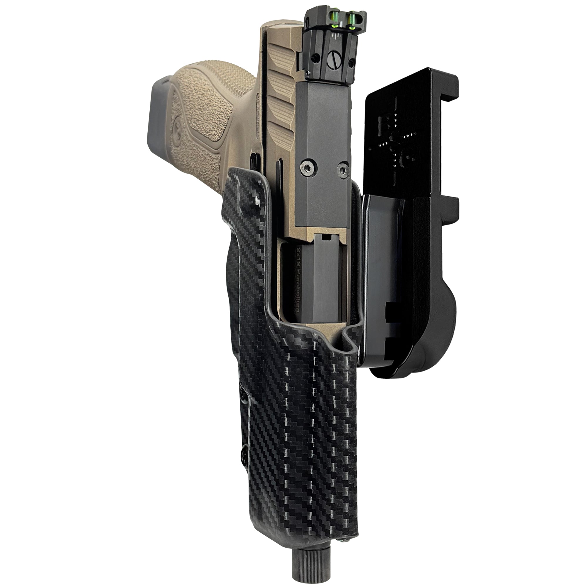 Stoeger STR-9 Combat SX IPSC/USPA Quick Mount Holster with Black Belt Attachment, Carbon Fiber Holster Shell