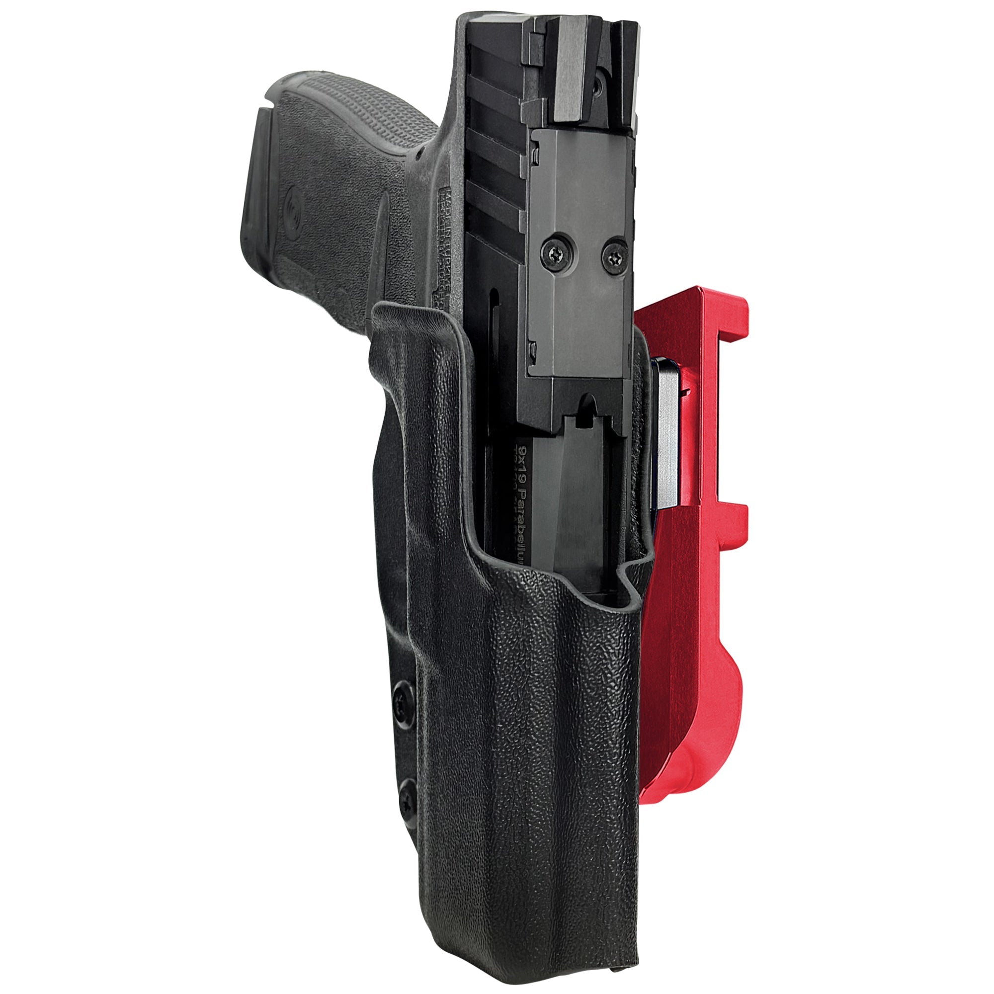 Stoeger STR-9 ThinLine IDPA Quick Mount Holster with Red Belt Attachment, Black Holster Shell