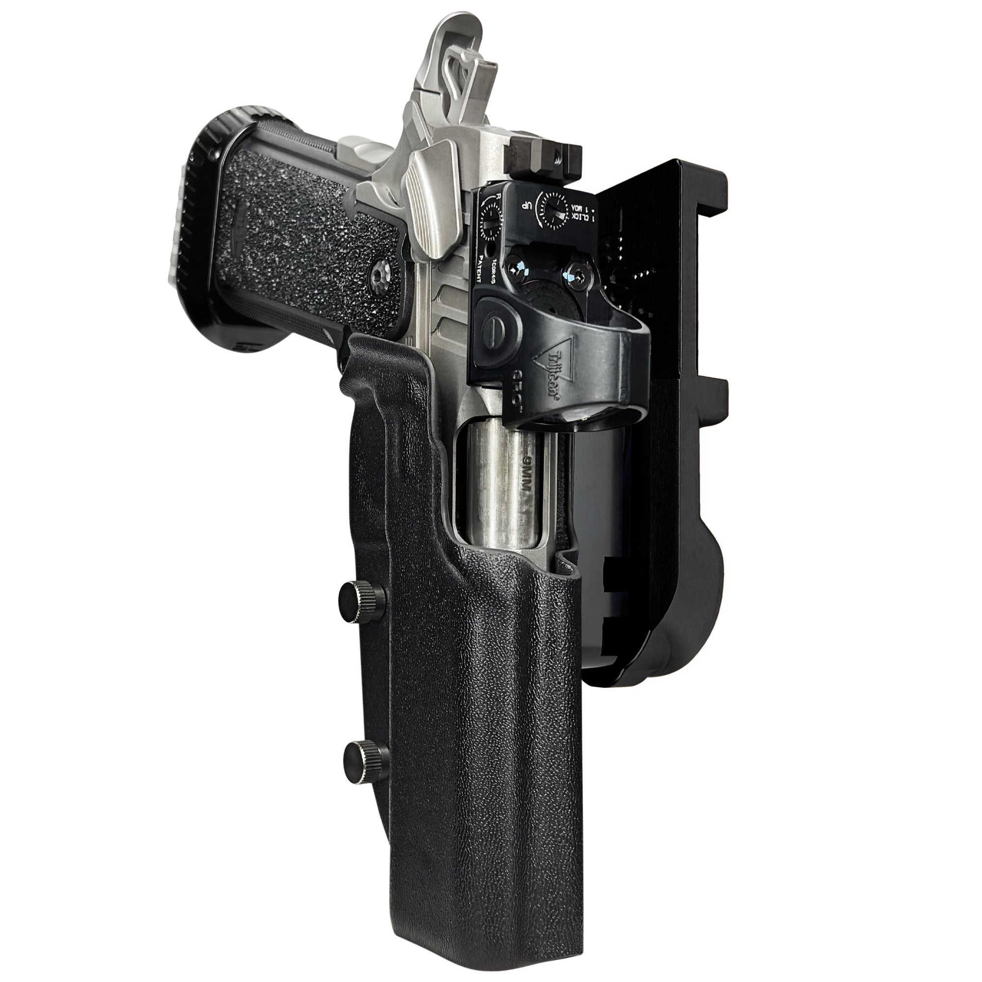 Bul Armory TAC PRO/COMP IPSC/USPA Quick Mount Holster with Black Belt Attachment, Black Holster Shell
