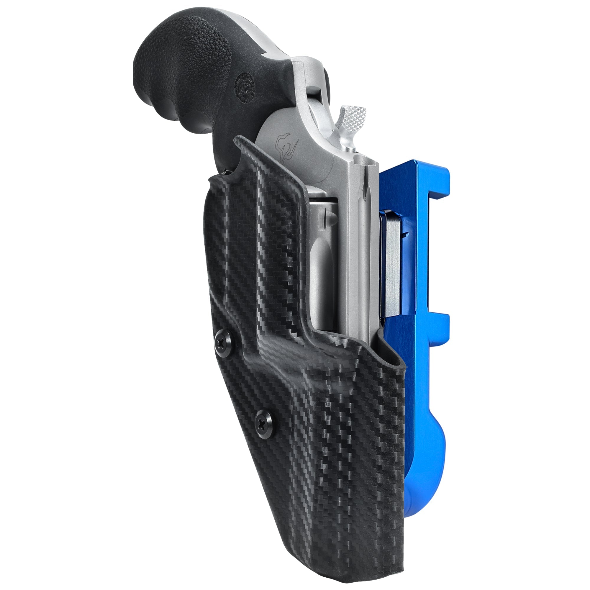 Taurus Defender 605 3in IDPA Quick Mount Holster with Blue Belt Attachment, Carbon Fiber Holster Shell
