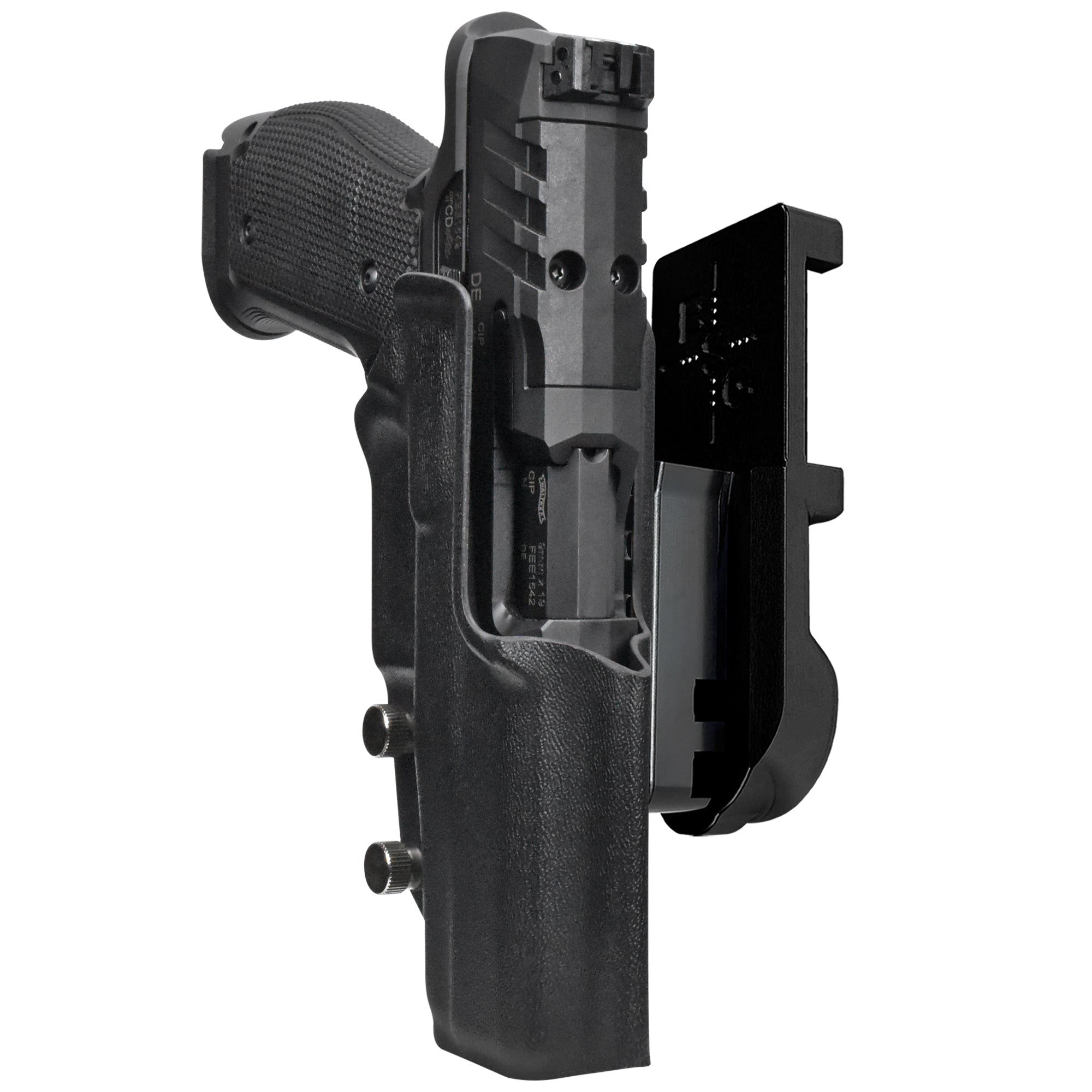 Walther PDP 4.5''' SF IPSC/USPA Quick Mount Holster with Black Belt Attachment, Black Holster Shell