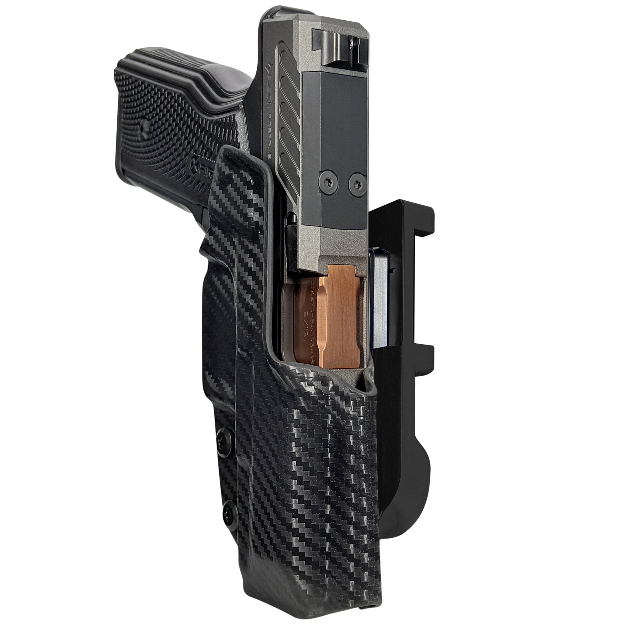 Fusion Firearms XF Pro IDPA Quick Mount Holster with Black Belt Attachment, Carbon Fiber Holster Shell