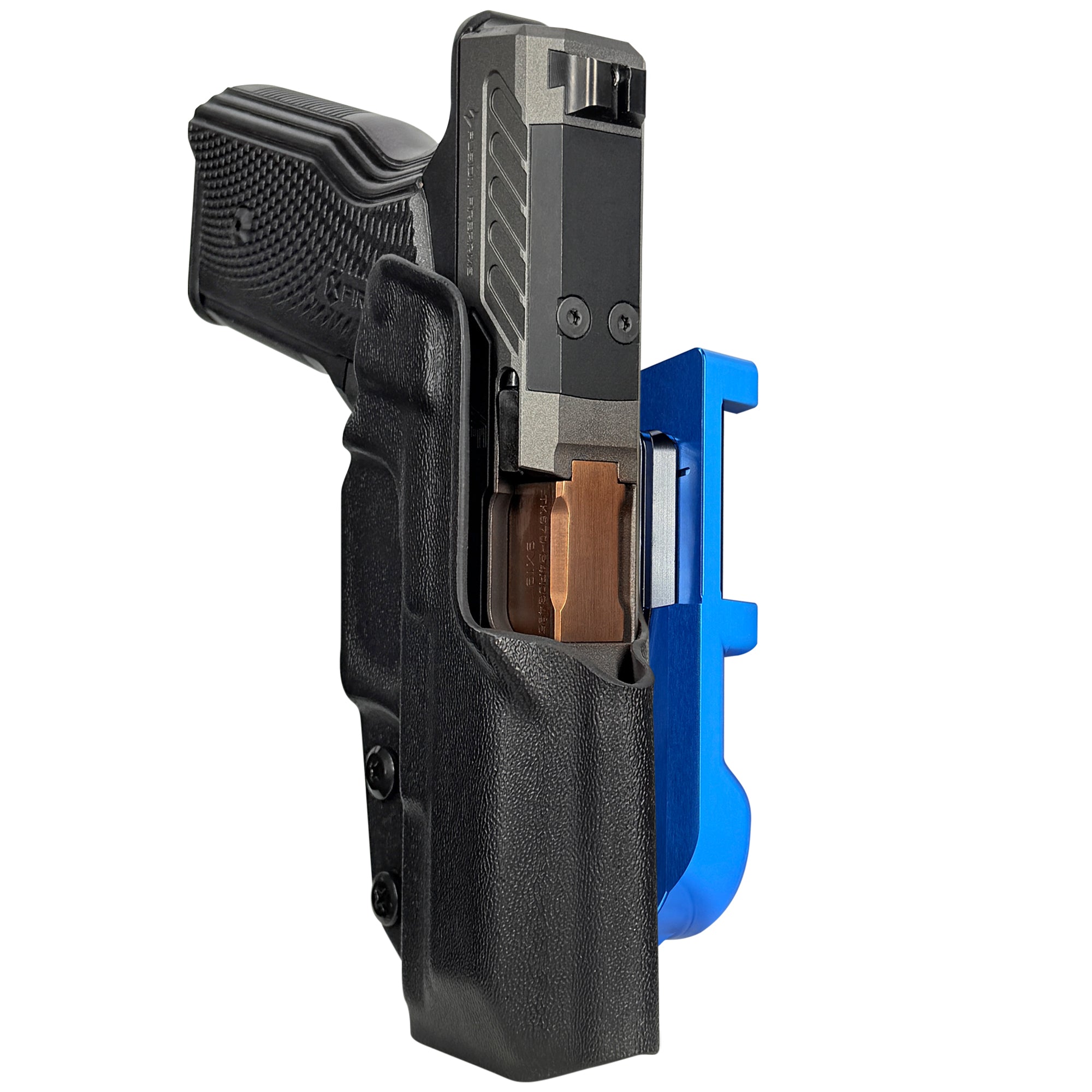 Fusion Firearms XF Pro IDPA Quick Mount Holster with Blue Belt Attachment, Black Holster Shell