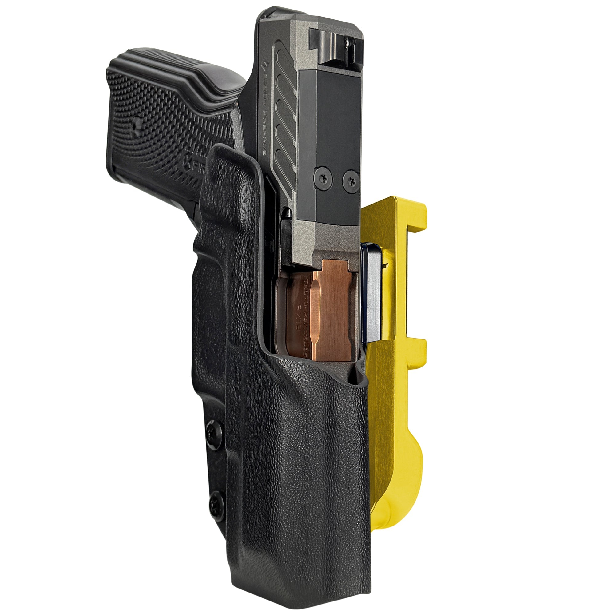 Fusion Firearms XF Pro IDPA Quick Mount Holster with 24K Gold Belt Attachment, Black Holster Shell