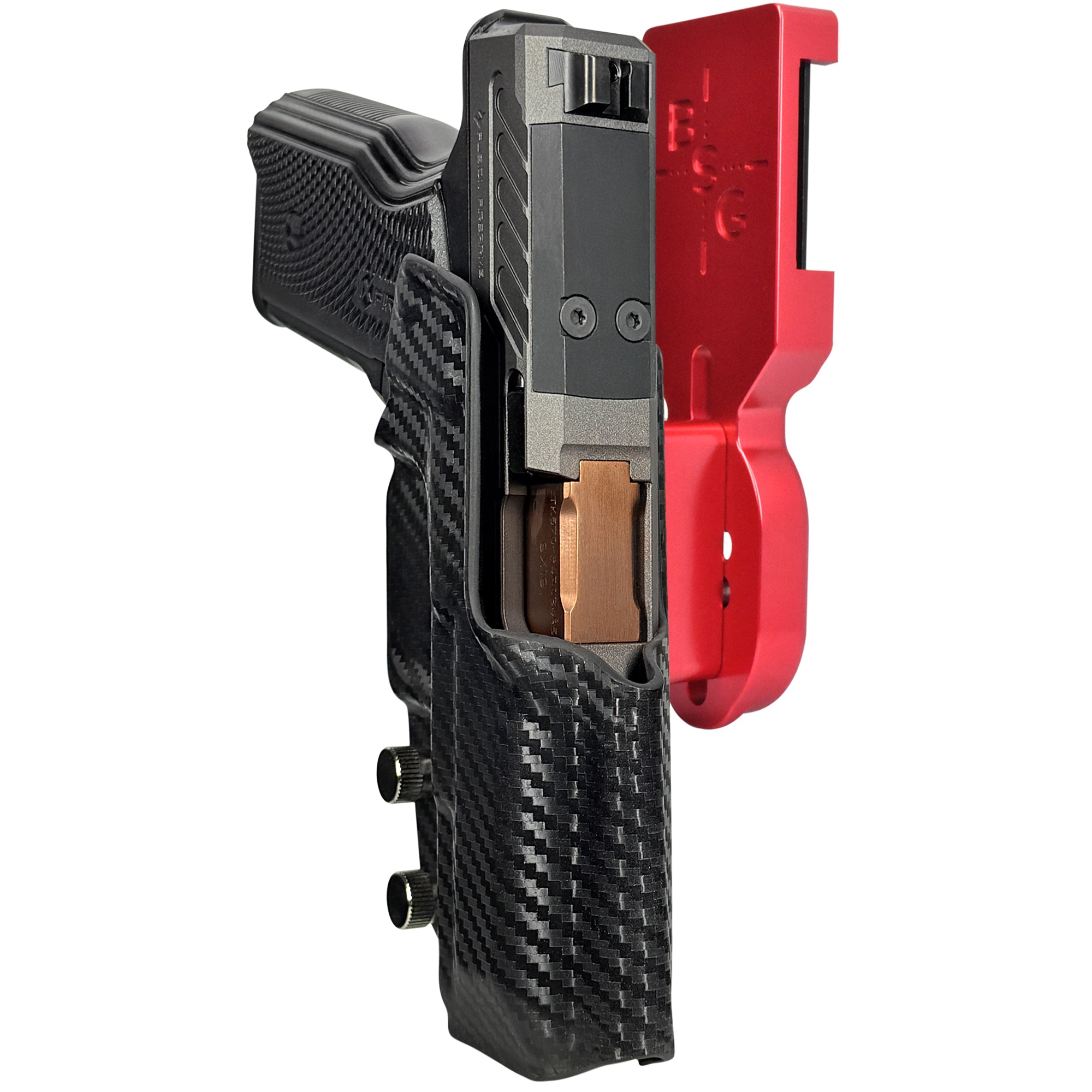 Fusion XF Pro Pro Heavy Duty Competition Holster in Red / Carbon Fiber