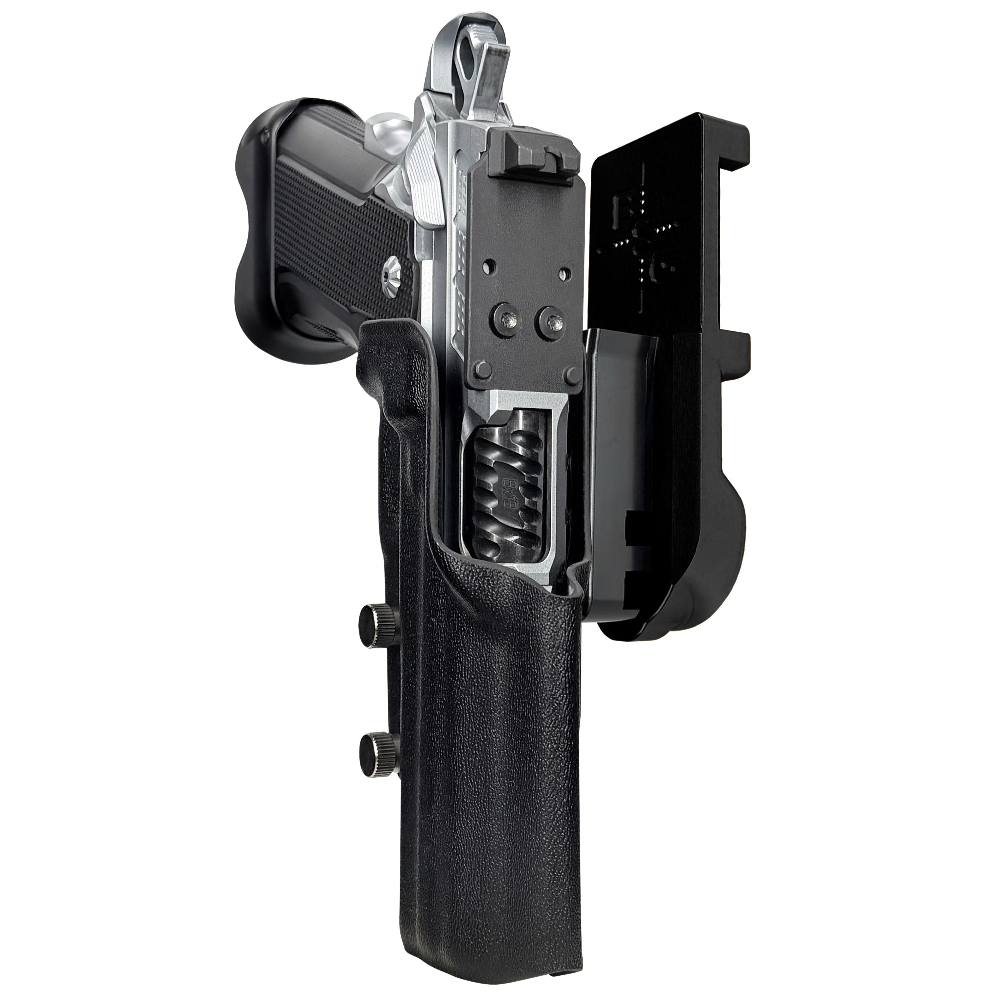 Fusion Firearms XP Comp IPSC/USPA Quick Mount Holster with Black Belt Attachment, Black Holster Shell