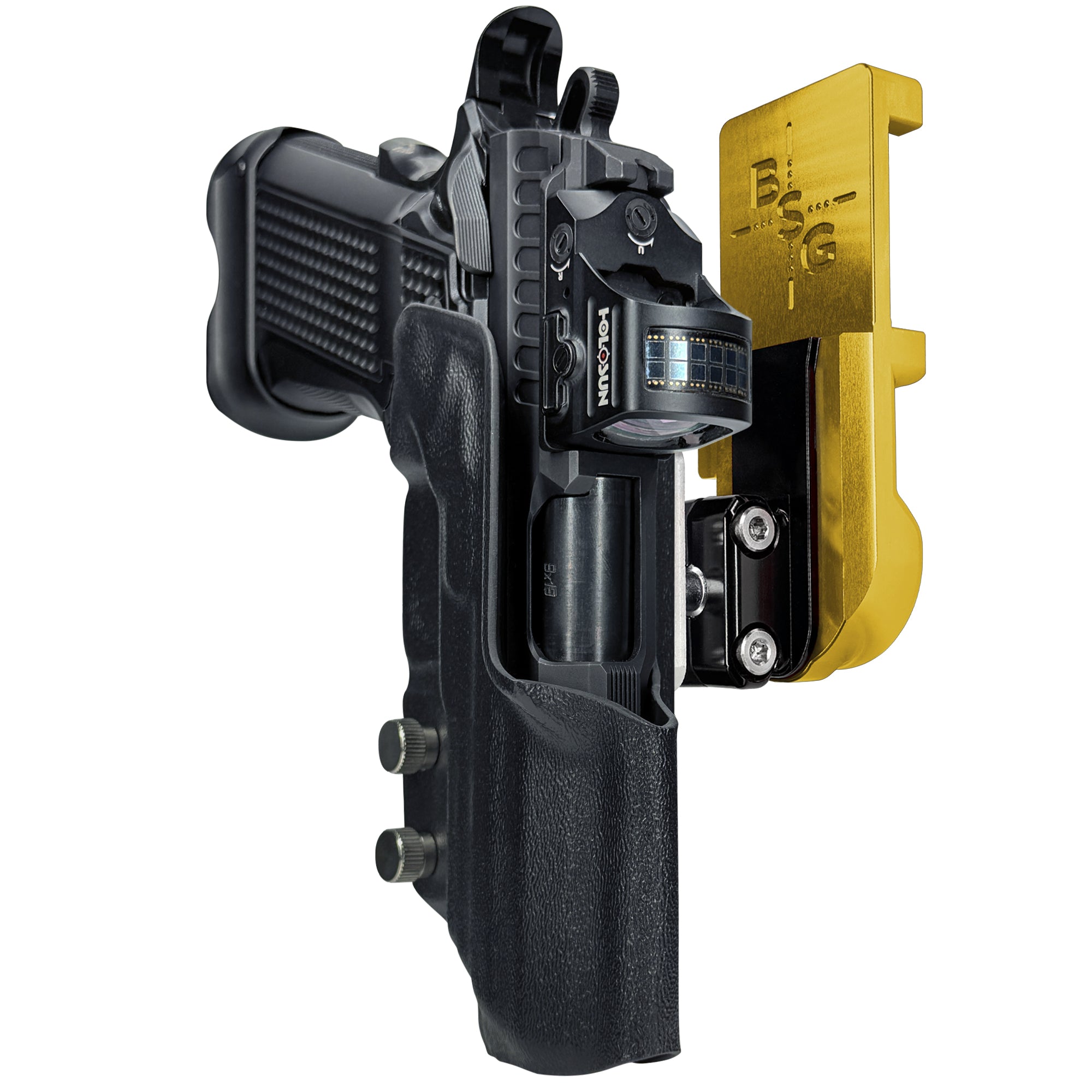 Fusion Firearms XP Pro IPSC/USPA Quick Mount Ball Joint Holster with 24K Gold Belt Attachment, Black Holster Shell