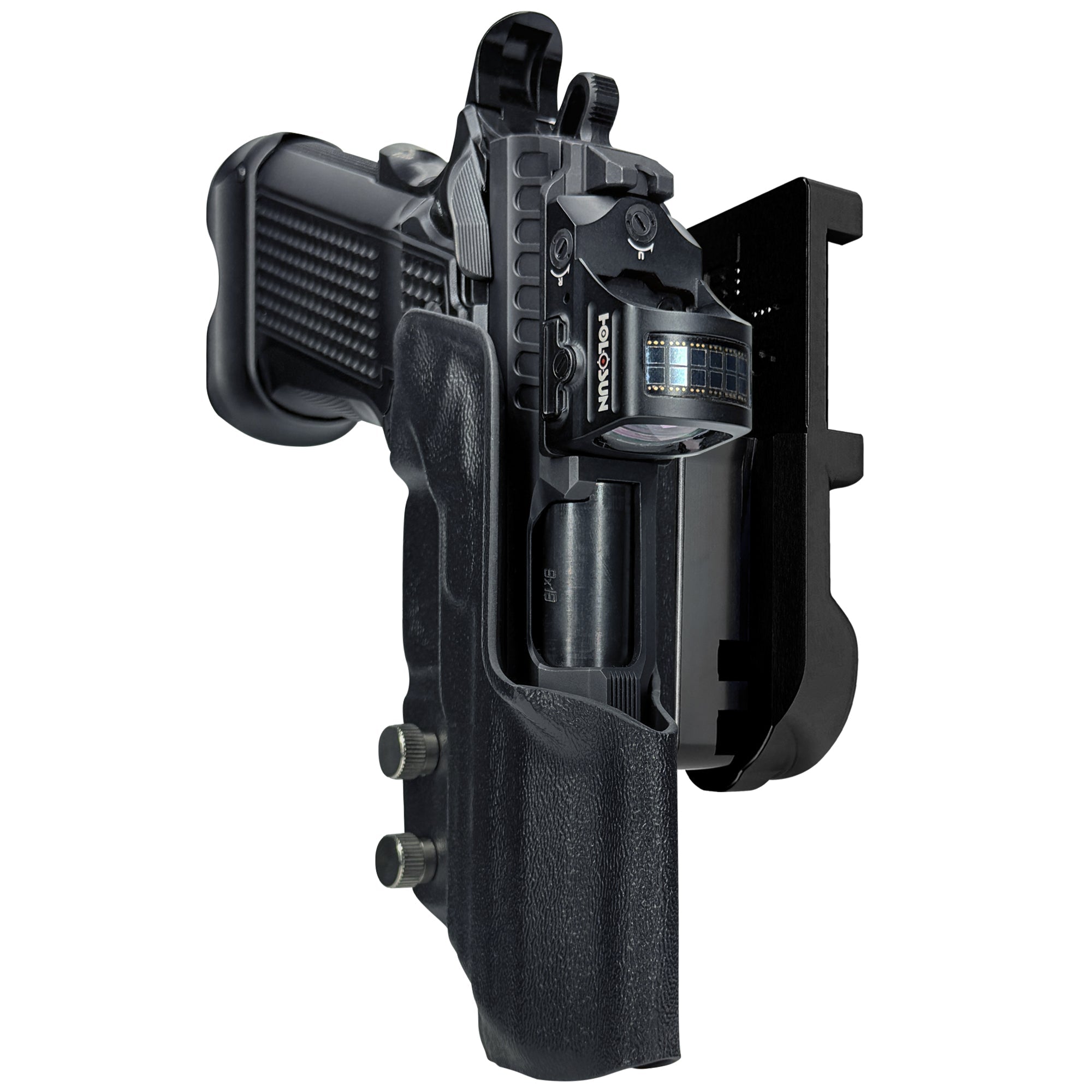 Fusion Firearms XP Pro IPSC/USPA Quick Mount Holster with Black Belt Attachment, Black Holster Shell