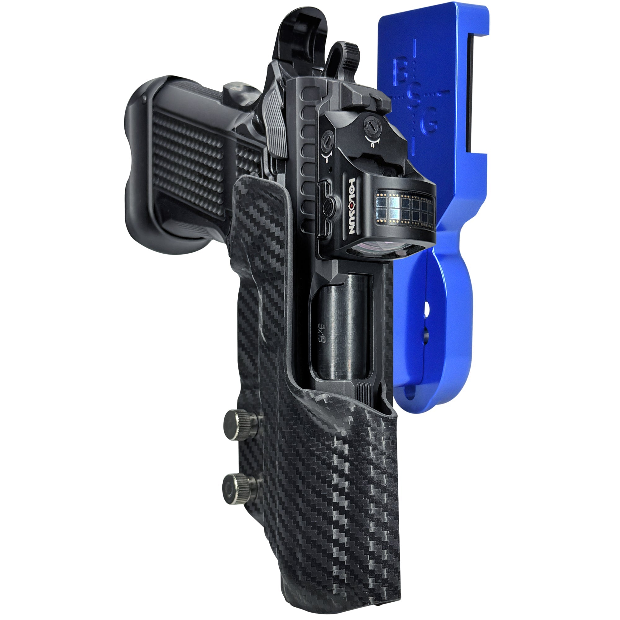 Fusion Firearms XP Pro Pro Heavy Duty Competition Holster in Blue / Carbon Fiber