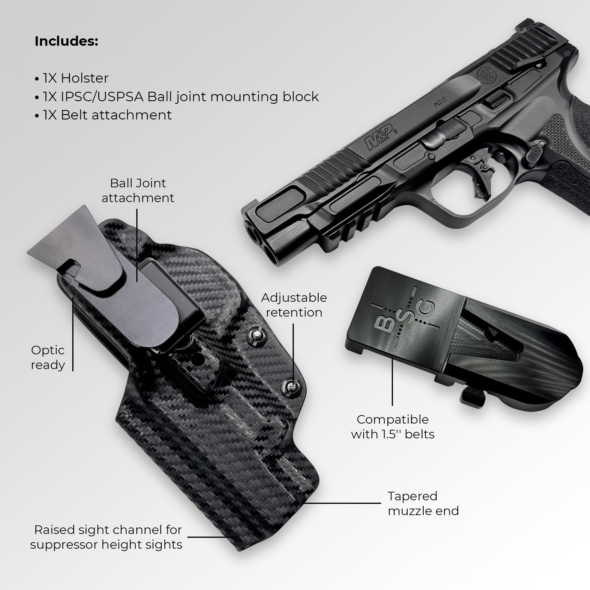 Quick Mount IPSC/USPSA Ball Joint Belt Attachment