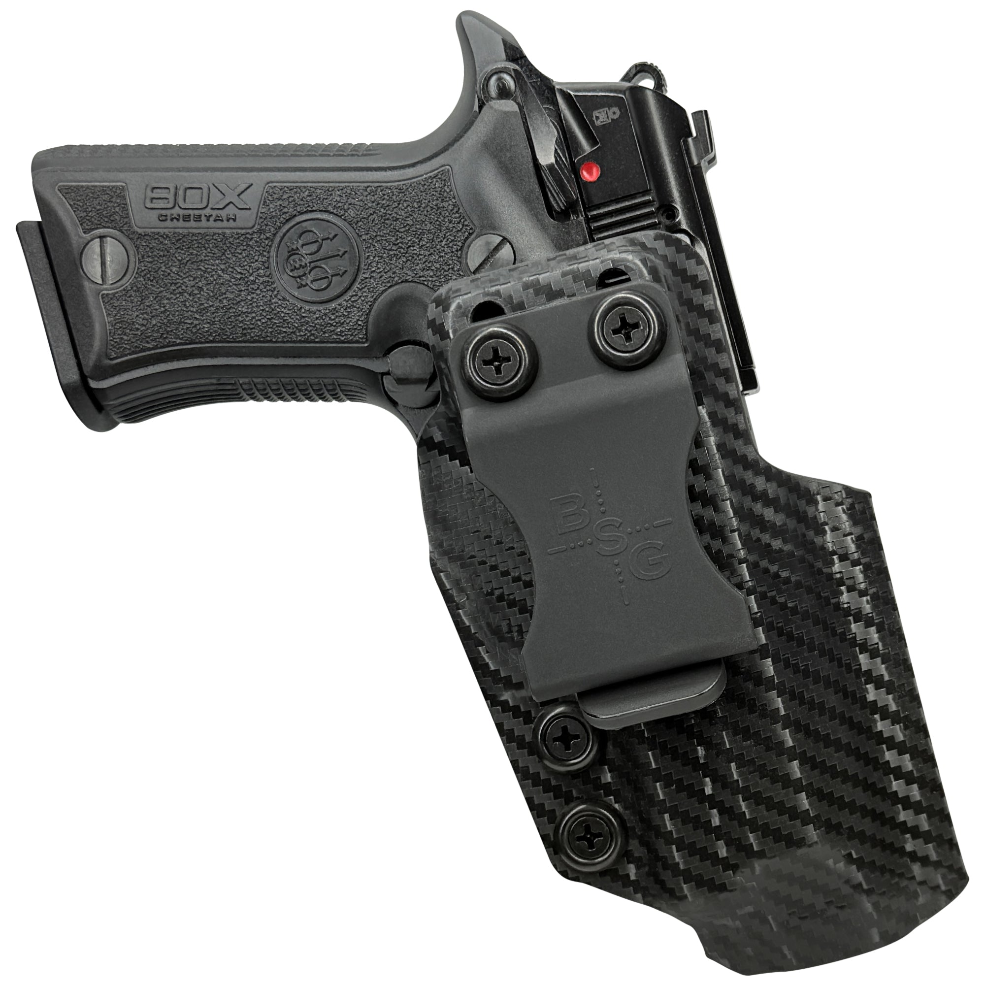 Beretta 80X Cheetah Inside the Waistband Holster in Carbon Fiber - Front