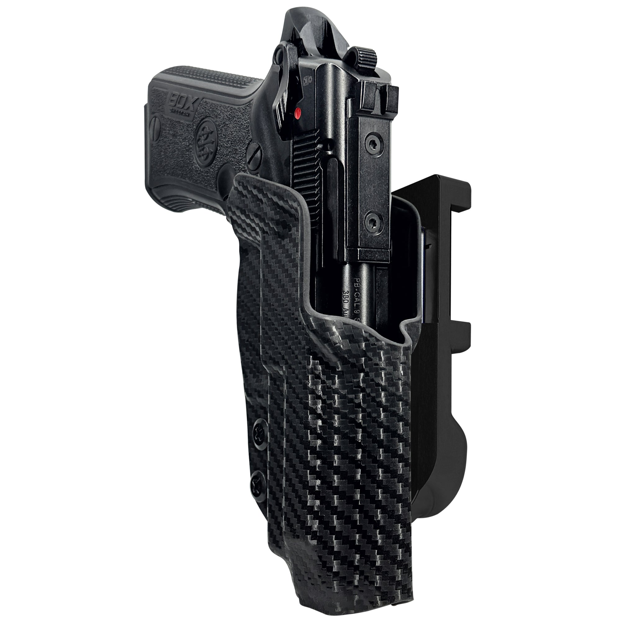 Beretta 80X Cheetah IDPA Quick Mount Holster with Black Belt Attachment, Carbon Fiber Holster Shell