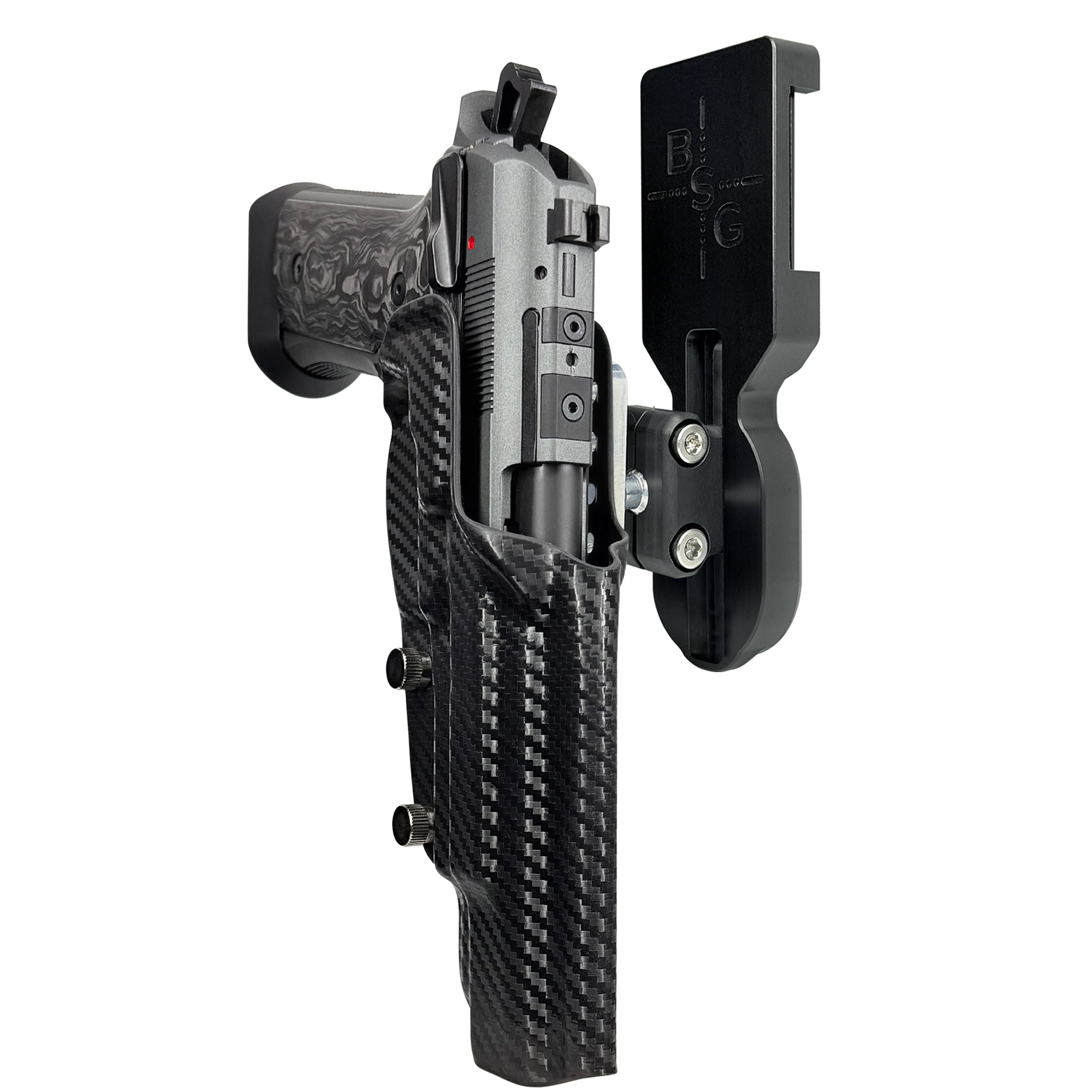 Beretta 92XI SAO Gara/Corsa Pro Ball Joint Competition Holster in Carbon Fiber