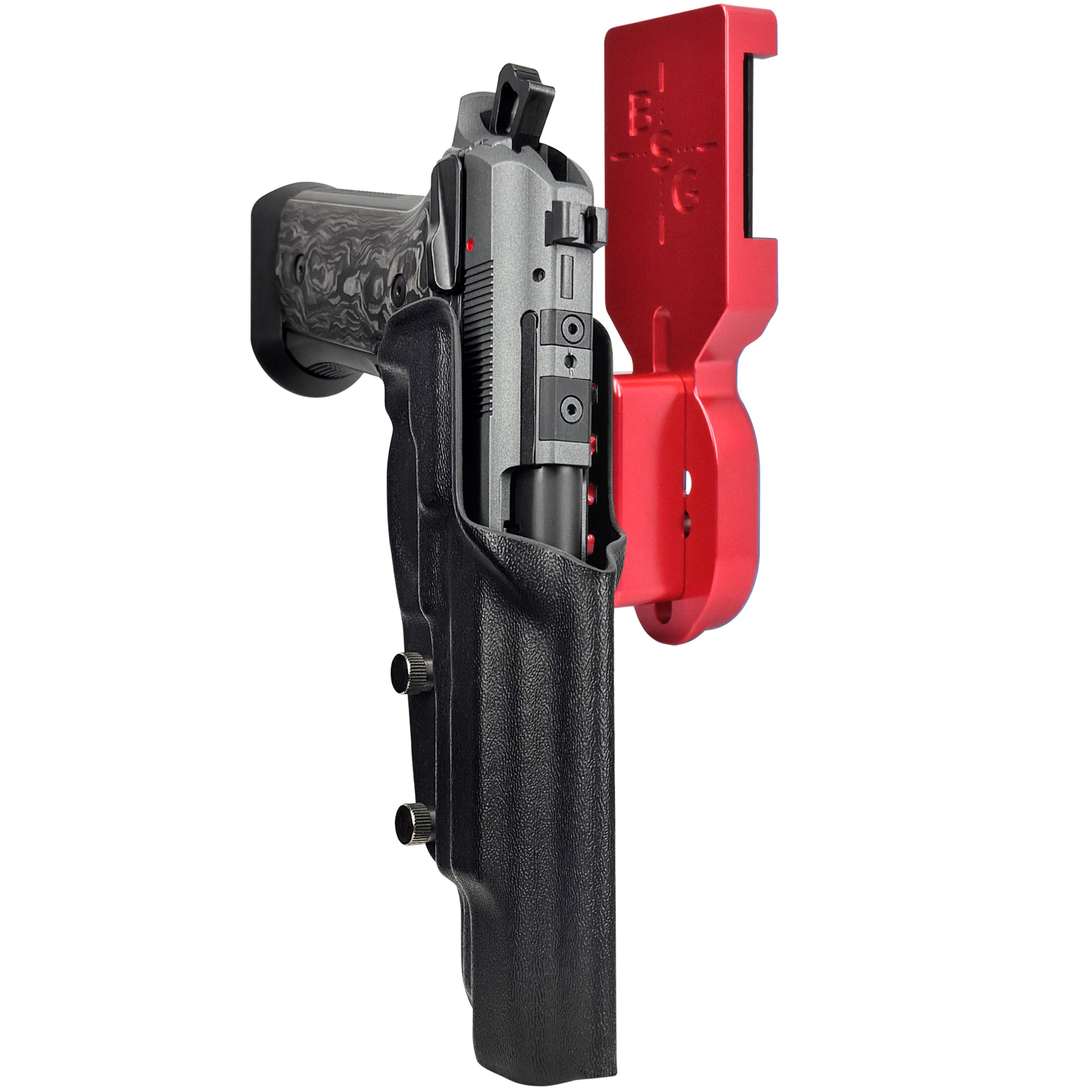 Beretta 92XI SAO Gara/Corsa Pro Heavy Duty Competition Holster in Red / Black