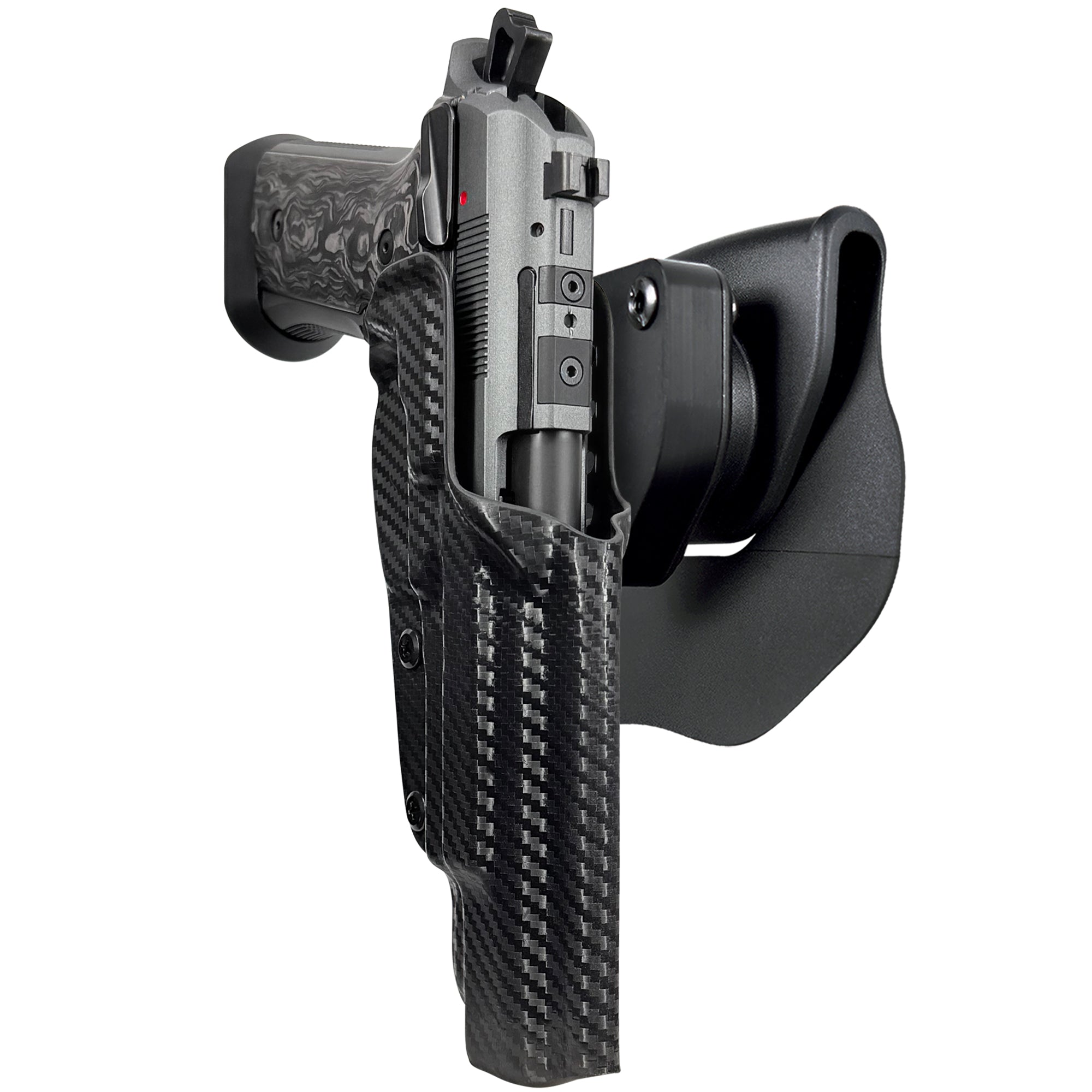 Beretta 92XI SAO Gara/Corsa OWB Quick Release Paddle Holster in Carbon Fiber