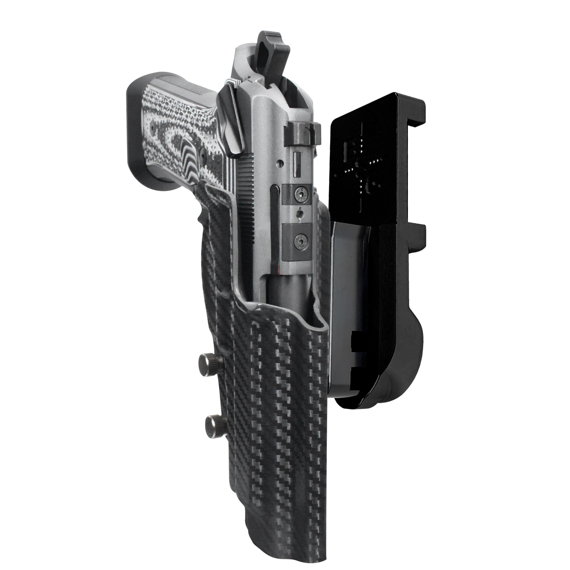Beretta 92XI IPSC/USPA Quick Mount Holster with Black Belt Attachment, Carbon Fiber Holster Shell