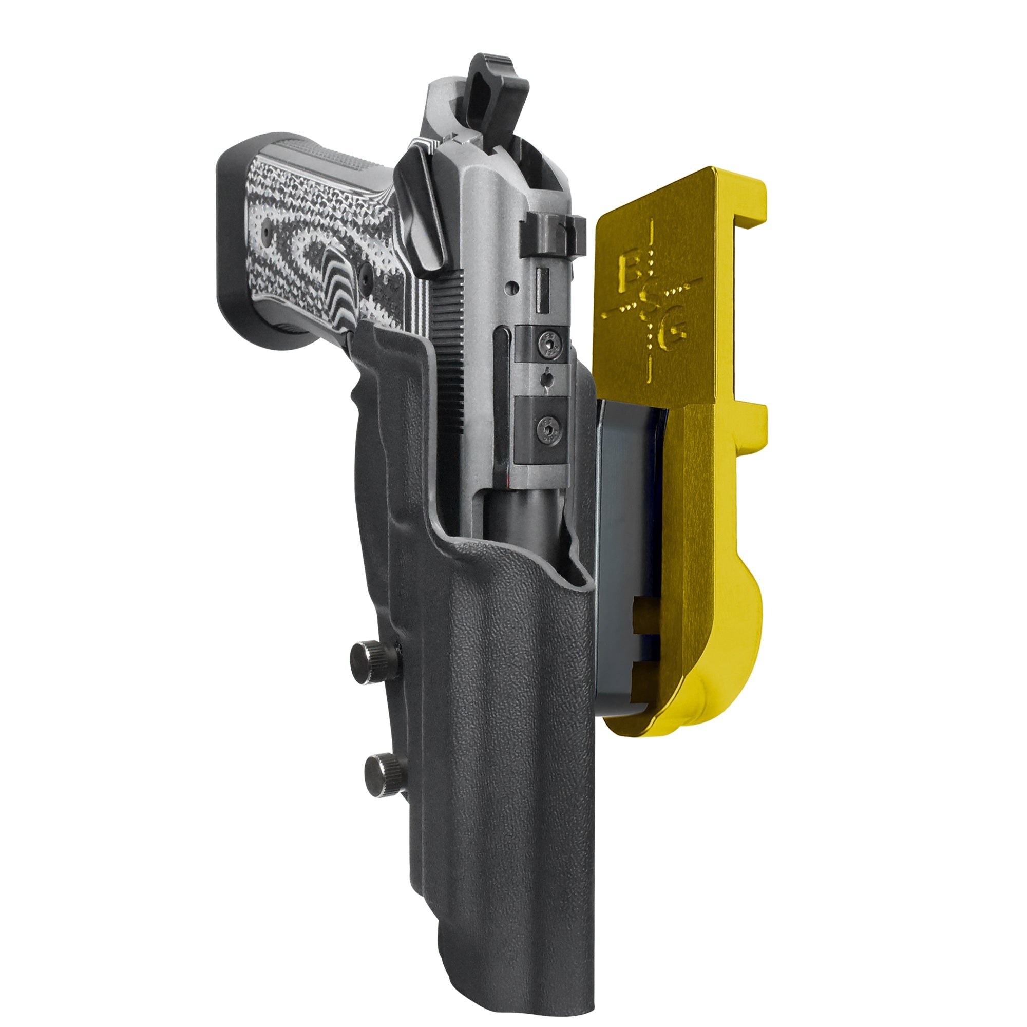 Beretta 92XI IPSC/USPA Quick Mount Holster with 24K Gold Belt Attachment, Black Holster Shell