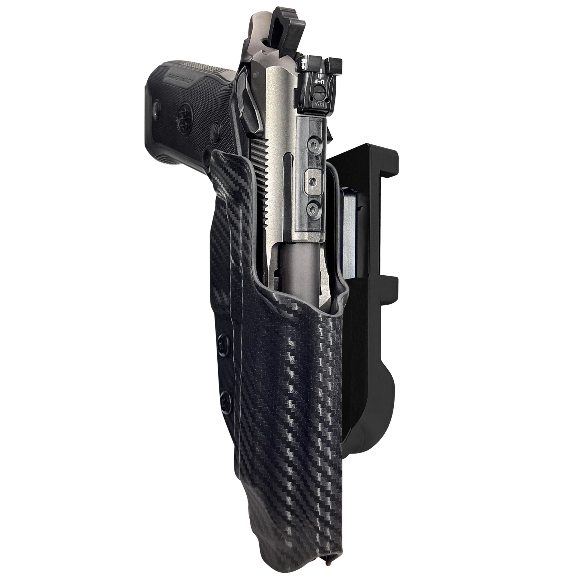 Beretta 94X Performance IDPA Quick Mount Holster with Black Belt Attachment, Carbon Fiber Holster Shell