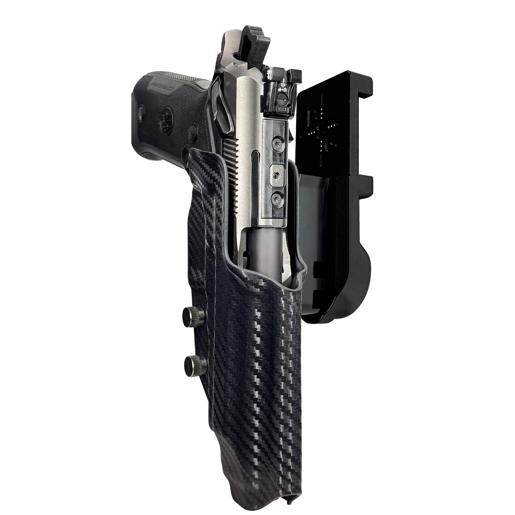 Beretta 94X Performance IPSC/USPA Quick Mount Holster with Black Belt Attachment, Carbon Fiber Holster Shell