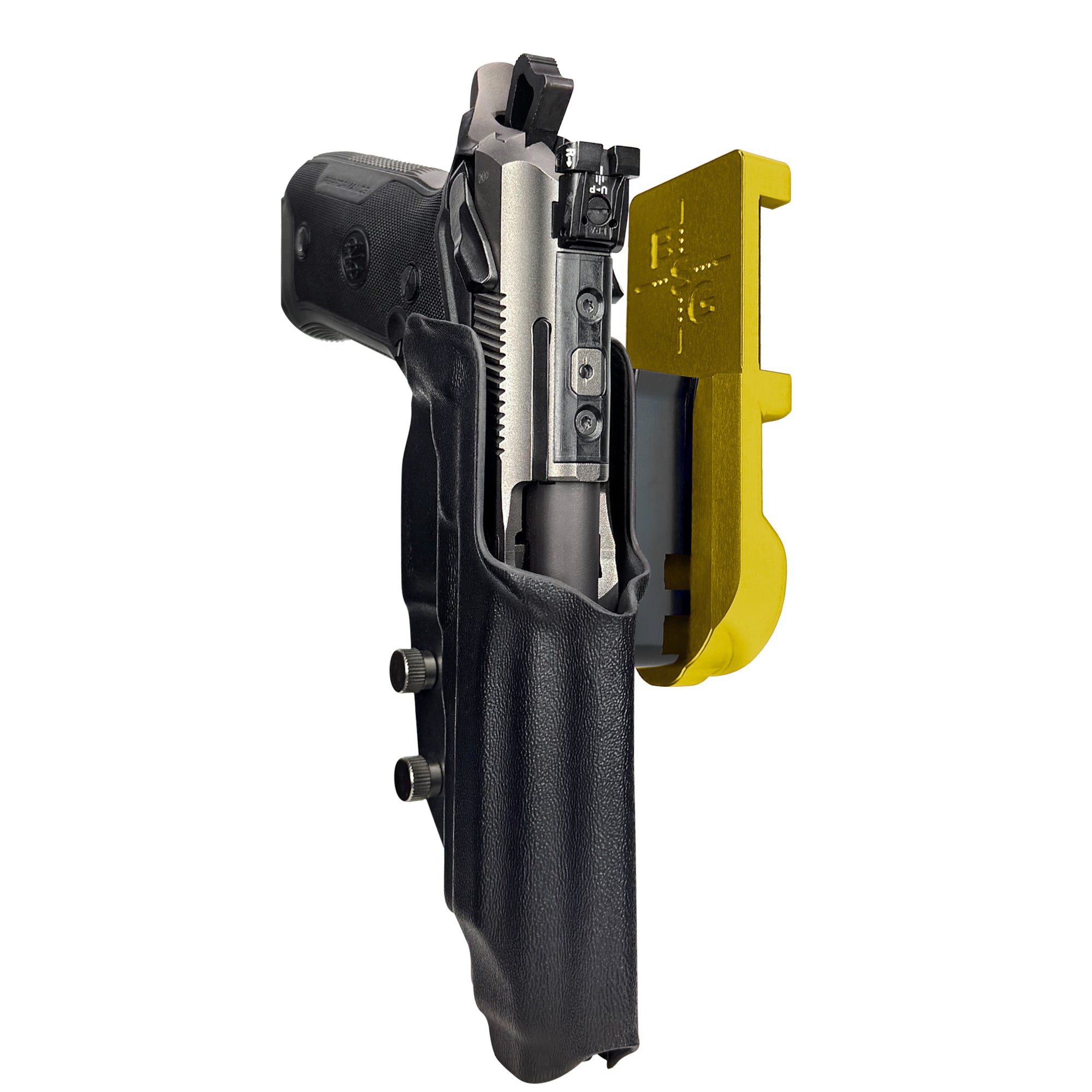 Beretta 94X Performance IPSC/USPA Quick Mount Holster with 24K Gold Belt Attachment, Black Holster Shell