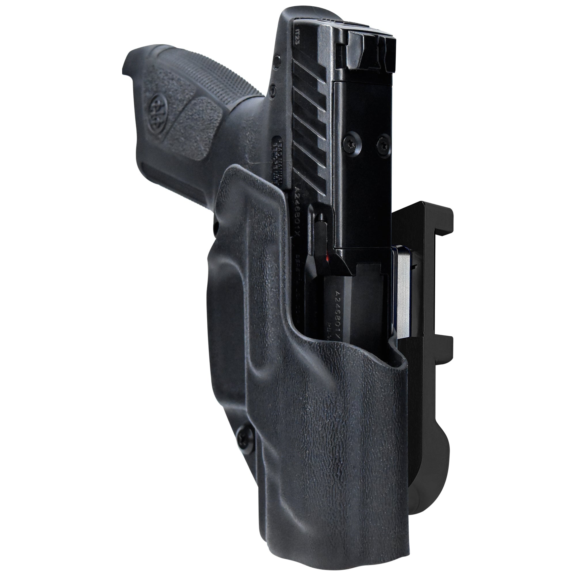 Beretta APX A1 Compact IDPA Quick Mount Holster with Black Belt Attachment, Black Holster Shell