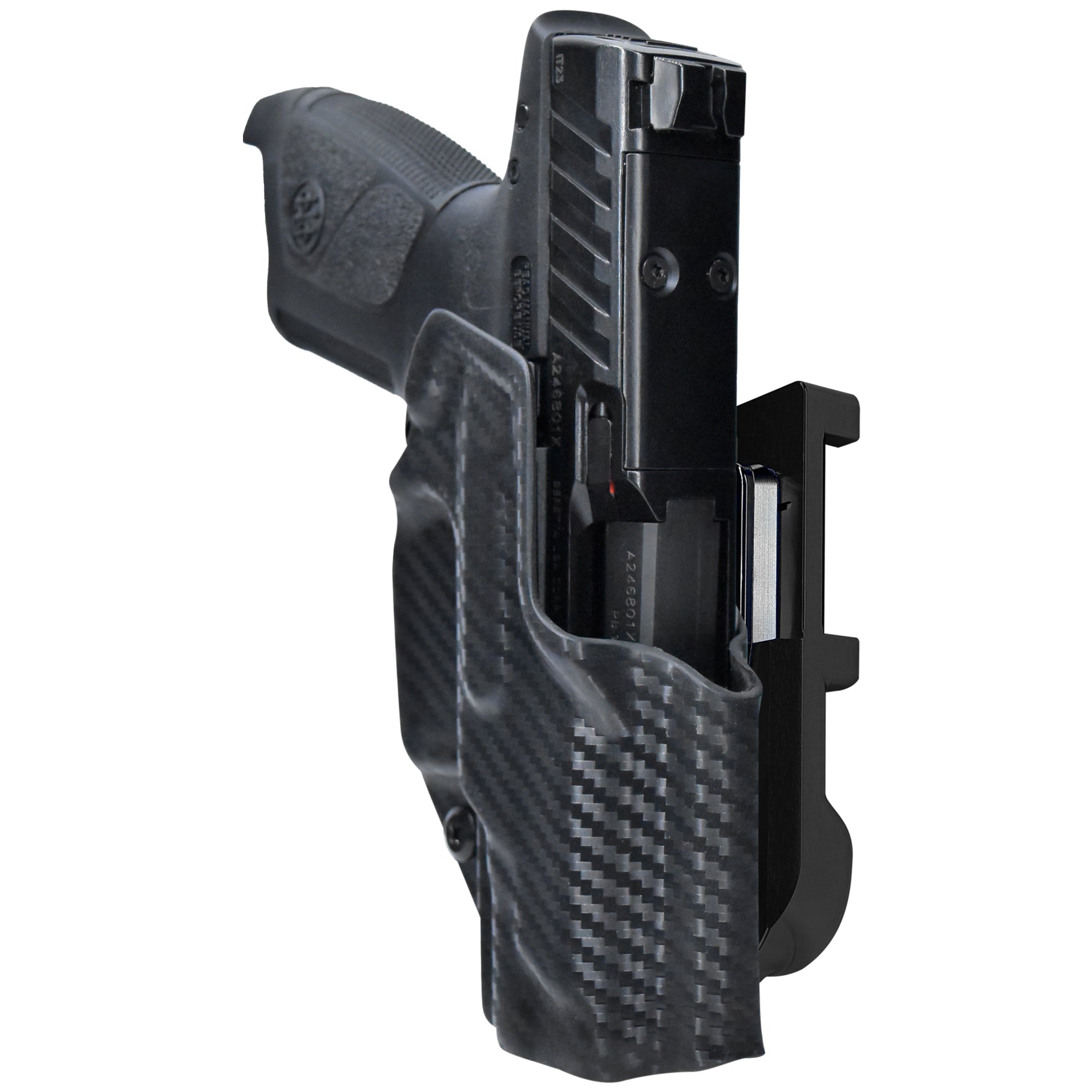 Beretta APX A1 Compact IDPA Quick Mount Holster with Black Belt Attachment, Carbon Fiber Holster Shell