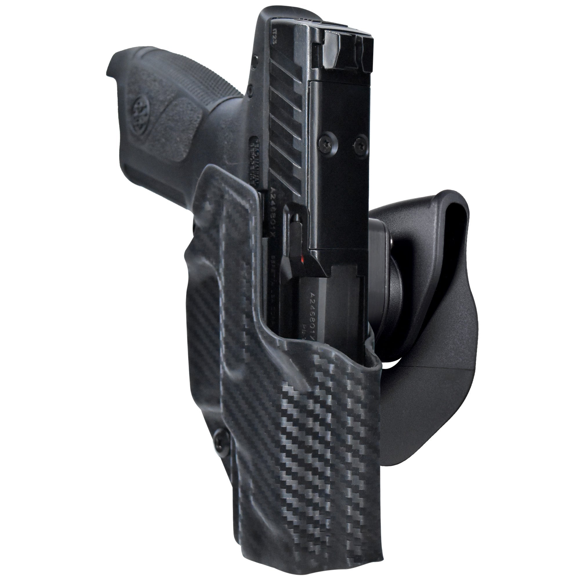 Beretta APX A1 Compact 3.7'' OWB Quick Release Paddle Holster in Carbon Fiber