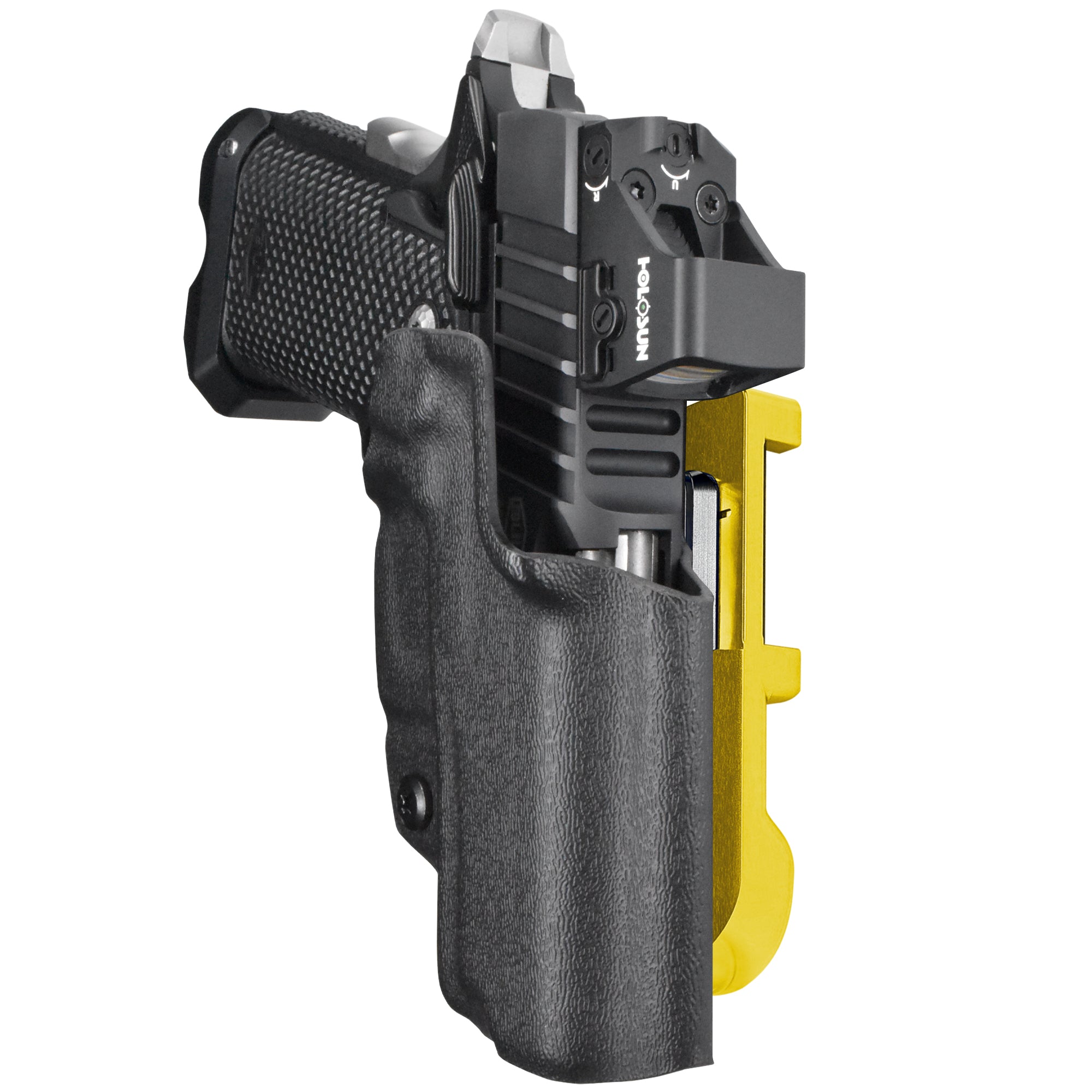 Bul Armory SAS II UL 3.25'' IDPA Quick Mount Holster with 24K Gold Belt Attachment, Black Holster Shell