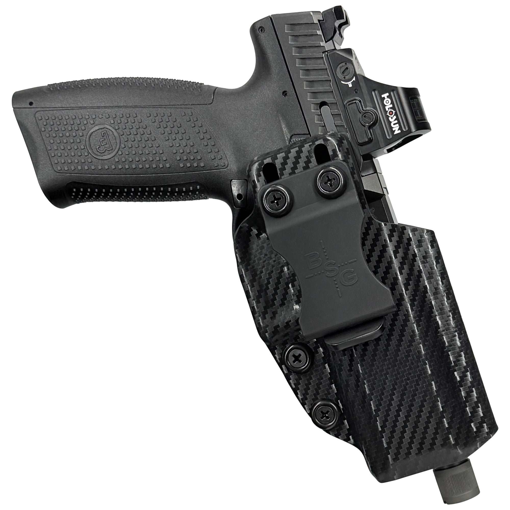 CZ P-10 F Inside the Waistband Holster in Carbon Fiber - Front